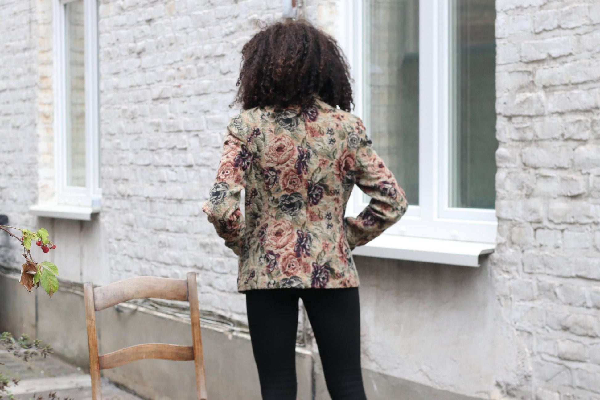Vintage BiBA Floral Blazer Jacket | Textured Tapestry Style | Tailored Fit