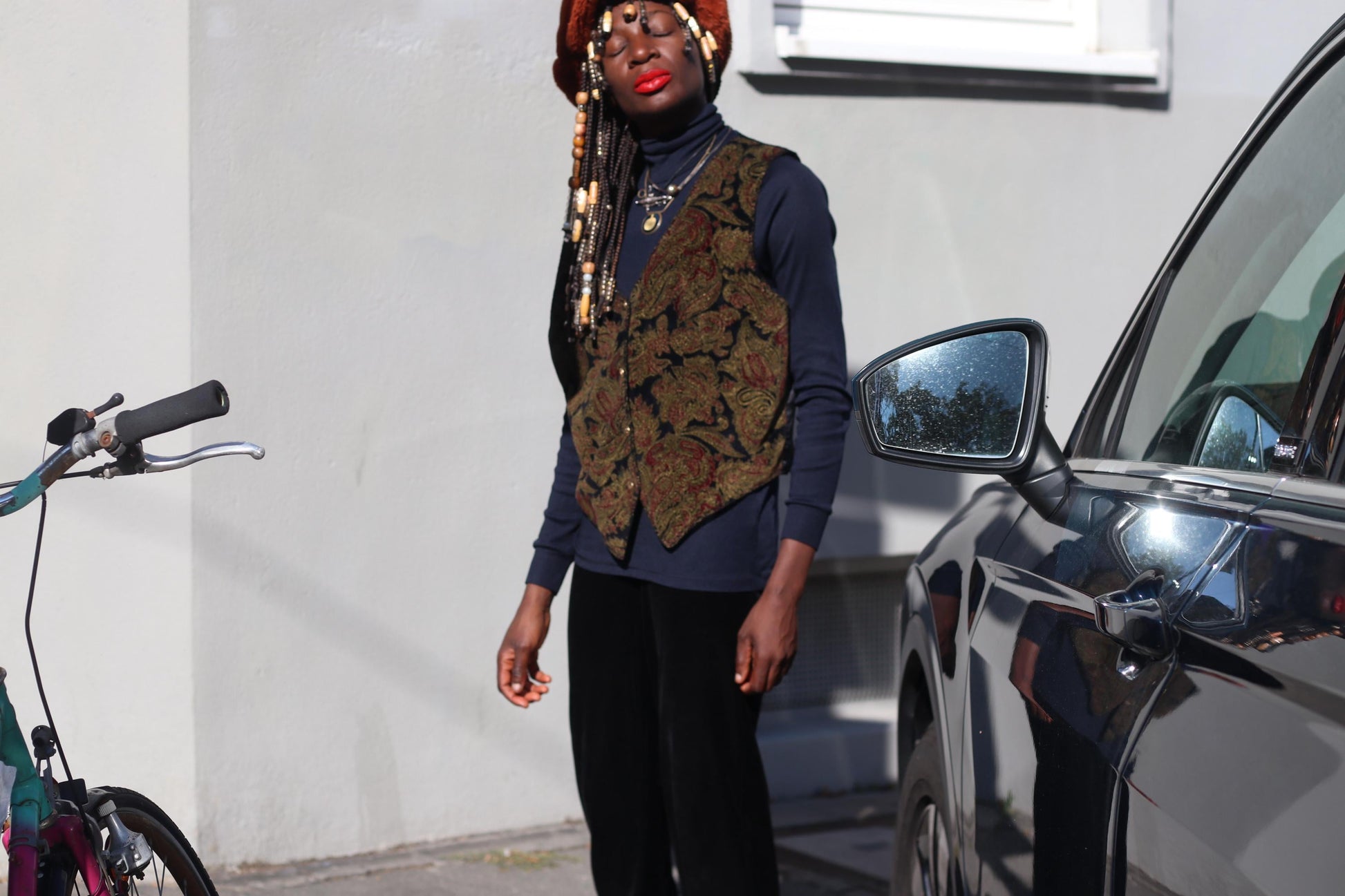 Vintage Paisley Tapestry Vest Brocade Waistcoat Dark Academia Boho Gilet Small