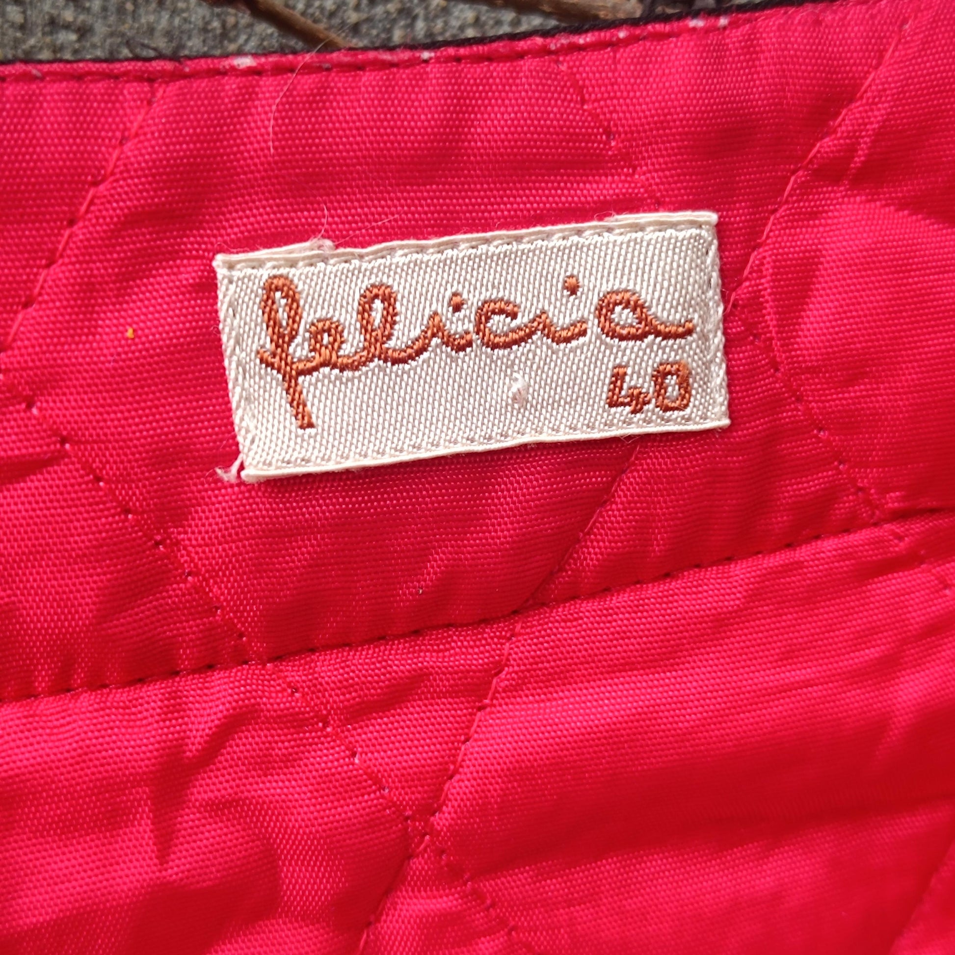 Vintage Red Quilted Jacket | Black Contrast Blazer Coat Gold Button Size 40