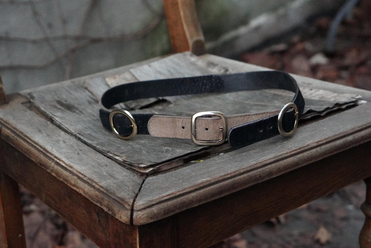 Doncaster Vintage Belt |Two Tone Leather Suede Gold Ring Buckle