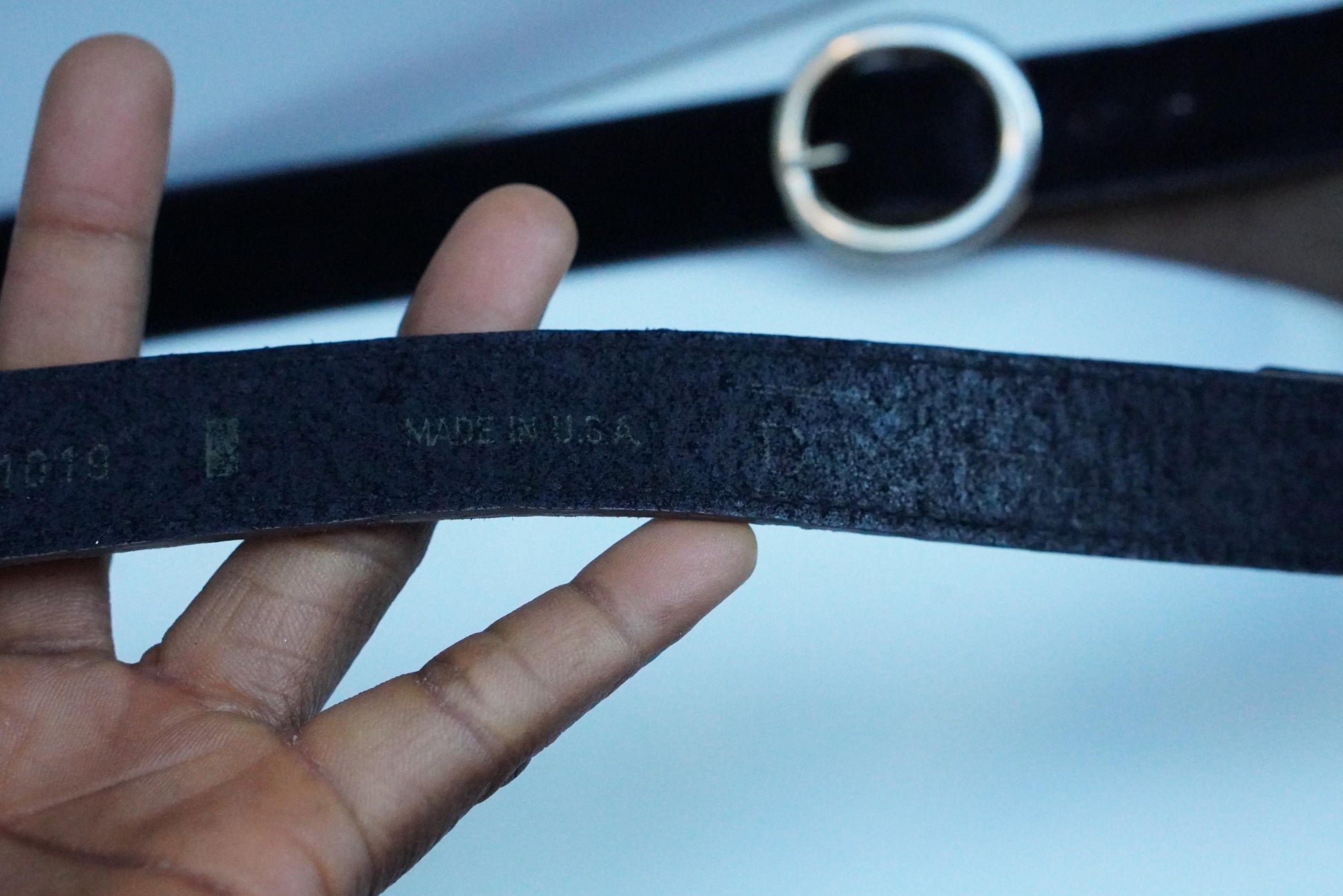 Doncaster Vintage Belt |Two Tone Leather Suede Gold Ring Buckle