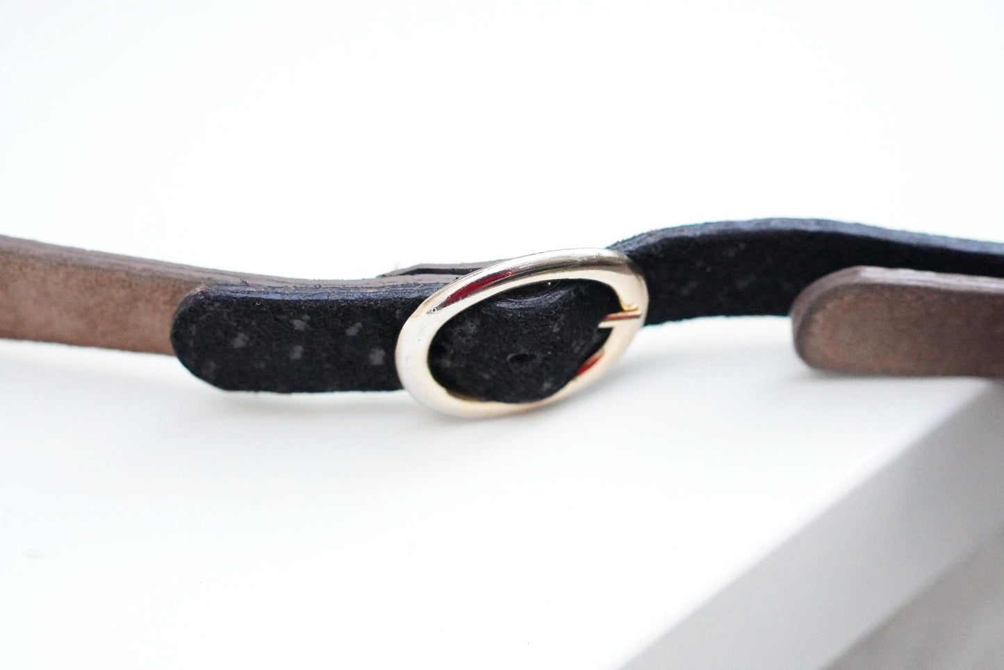 Doncaster Vintage Belt |Two Tone Leather Suede Gold Ring Buckle
