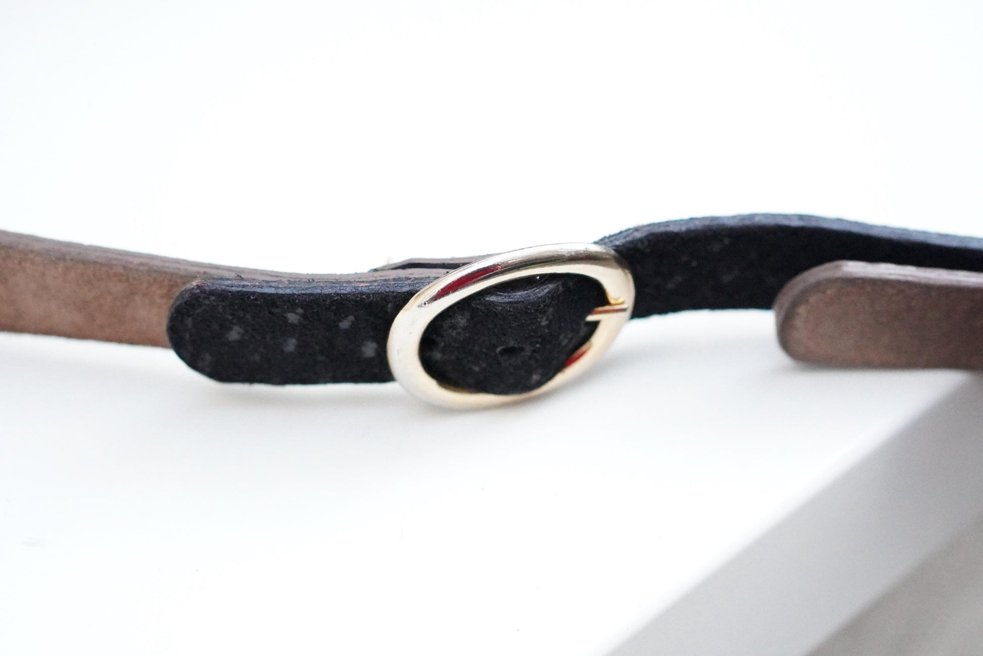 Doncaster Vintage Belt |Two Tone Leather Suede Gold Ring Buckle
