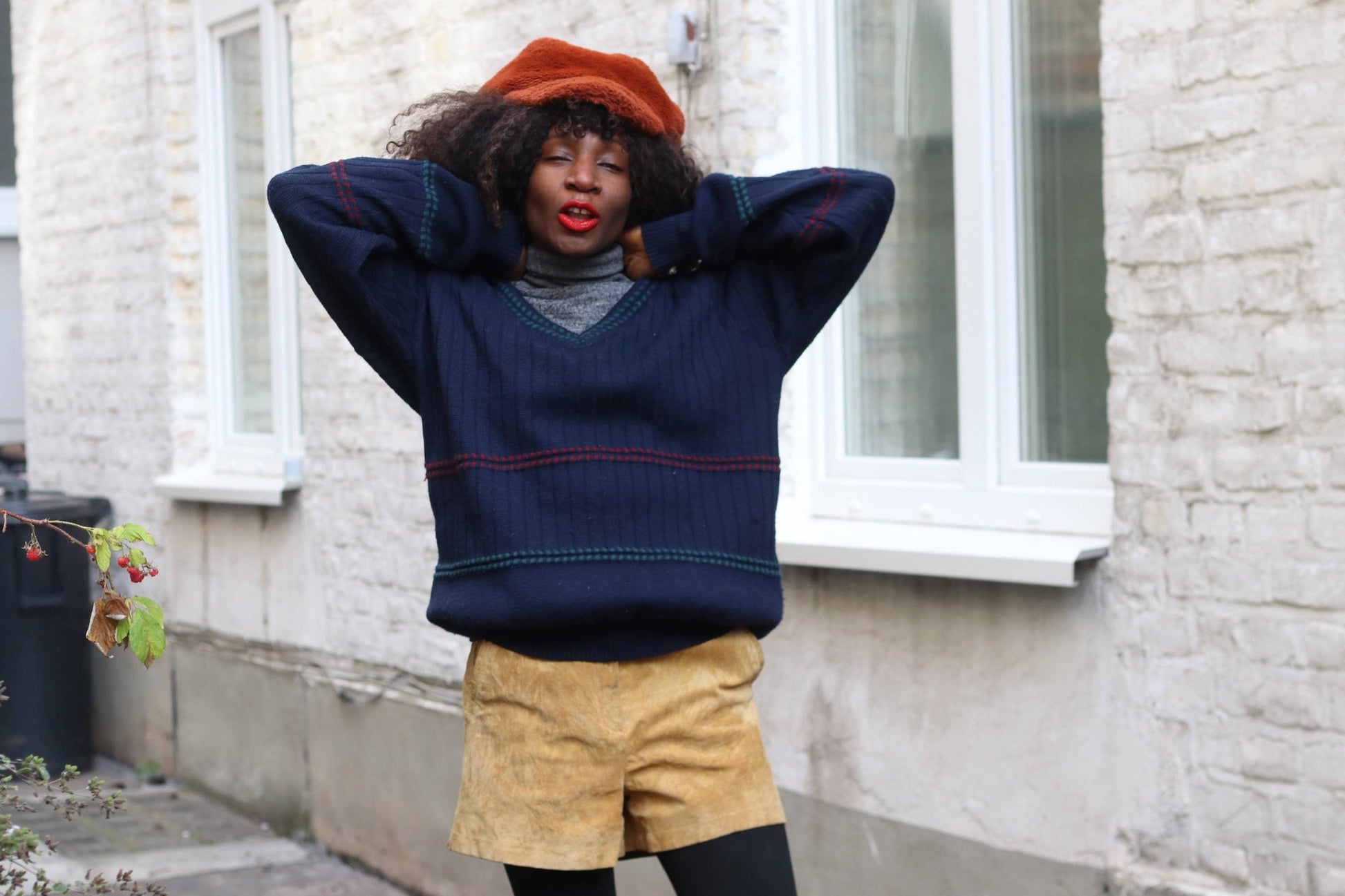 Vintage V-Neck Sweater| 90s Oversized Unisex Preppy Knit Jumper| Striped Winter Pullover