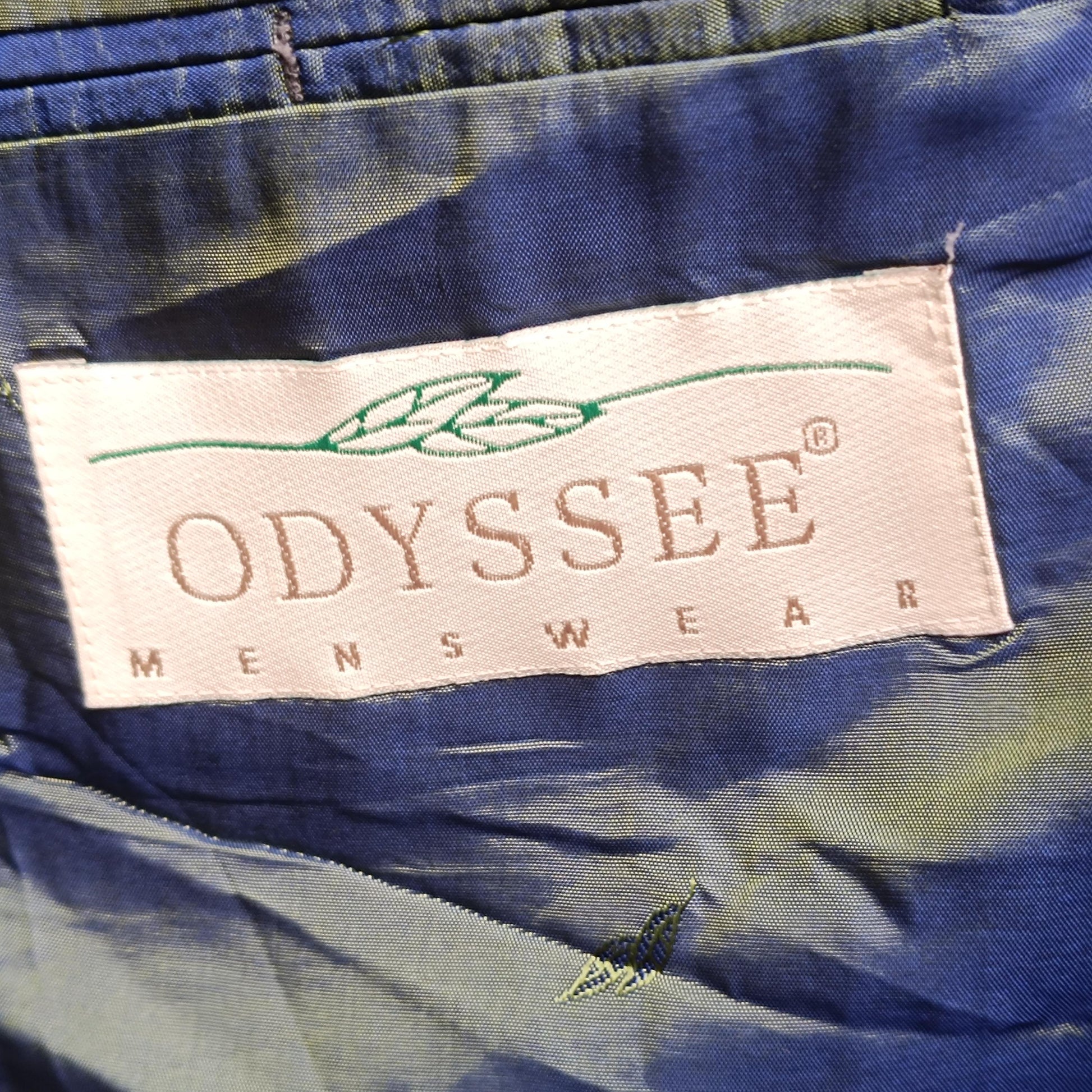 Vintage Odyssee Plaid Blazer| 90s Wool Double Breasted Green Blue Tartan Oversized Jacket