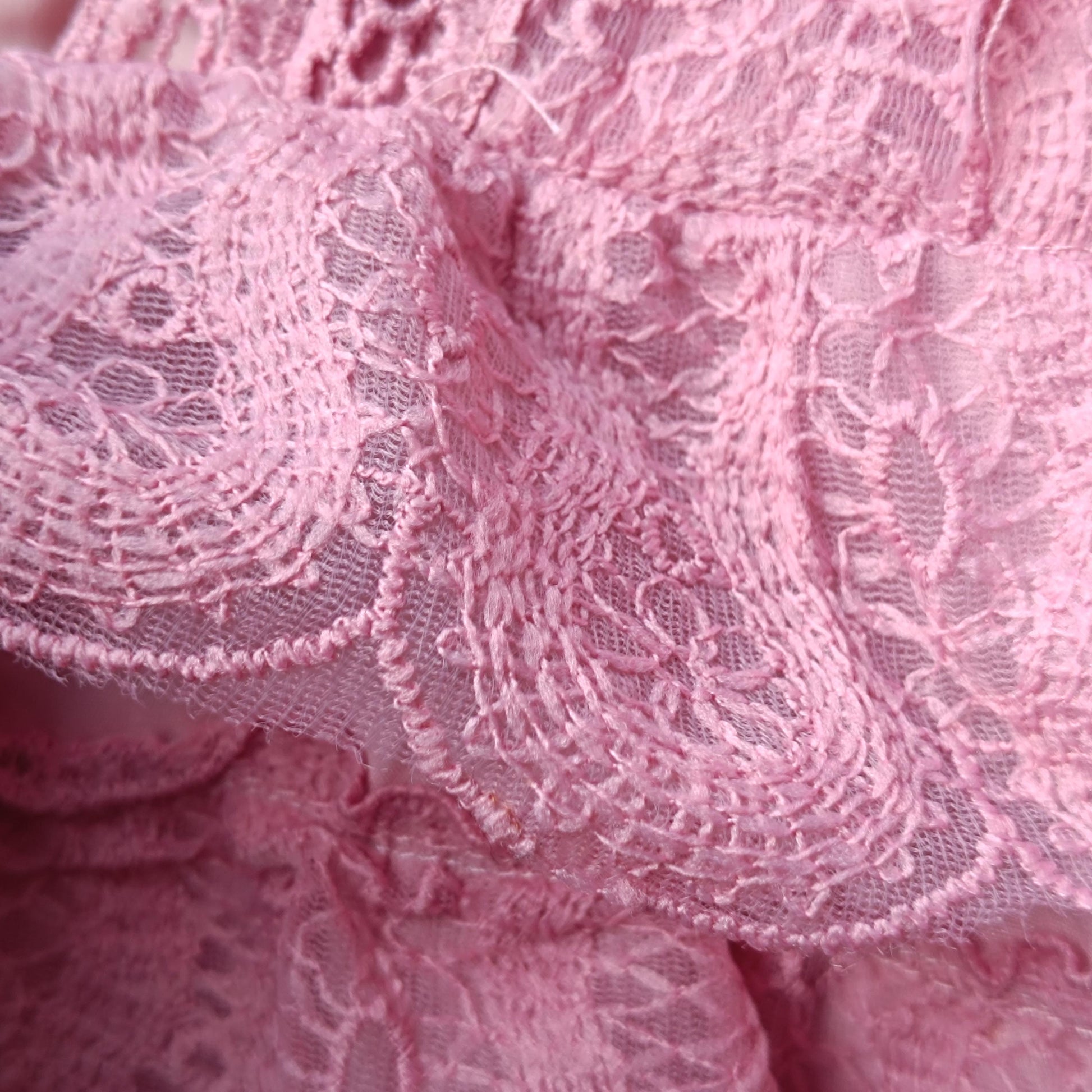 Vintage Pink Lace Ruffle Top| Coquette Layering Cami Pastel Romantic S