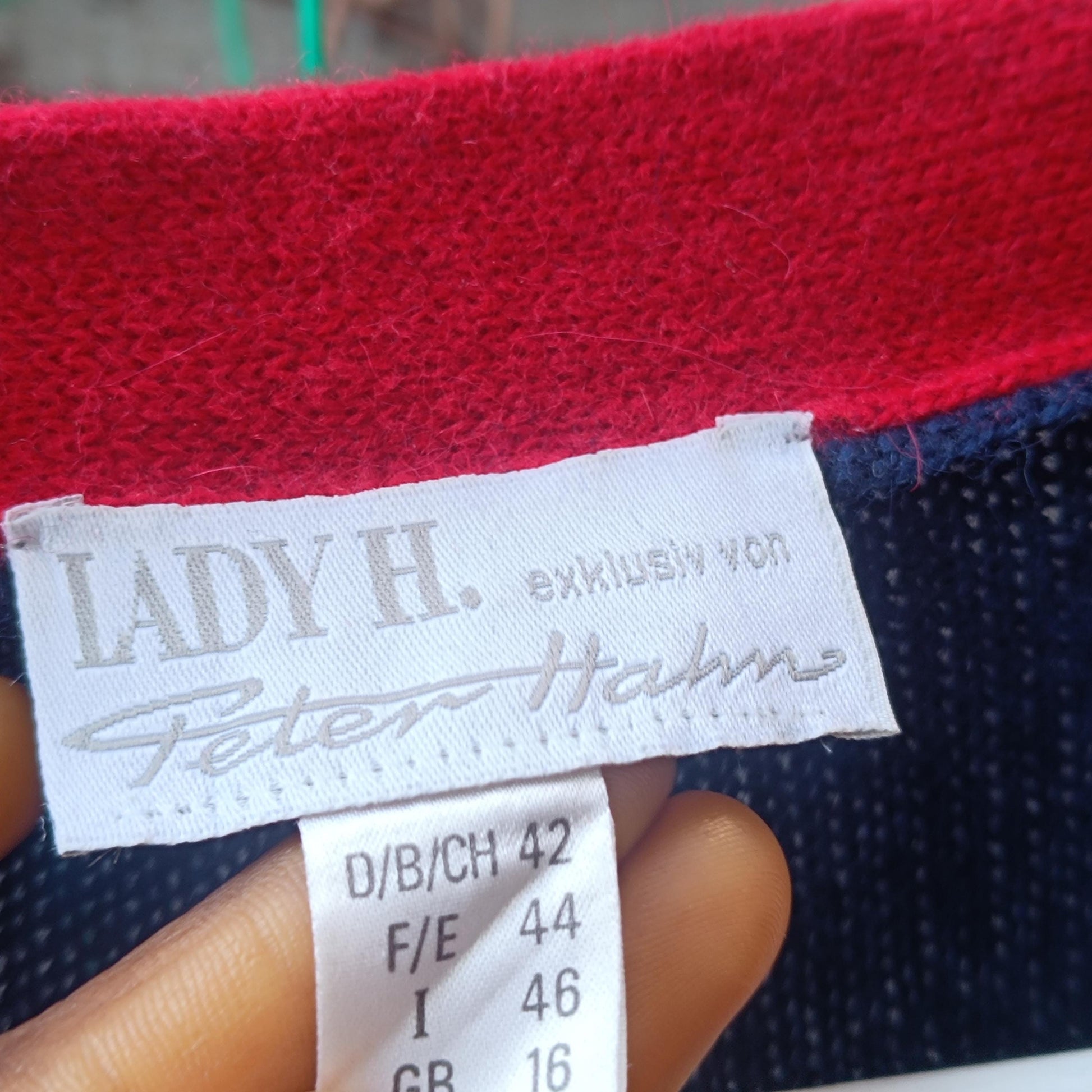 Vintage Peter Hahn Cardigan| 80s Lambswool Angora Navy Blue Oversized Sweater