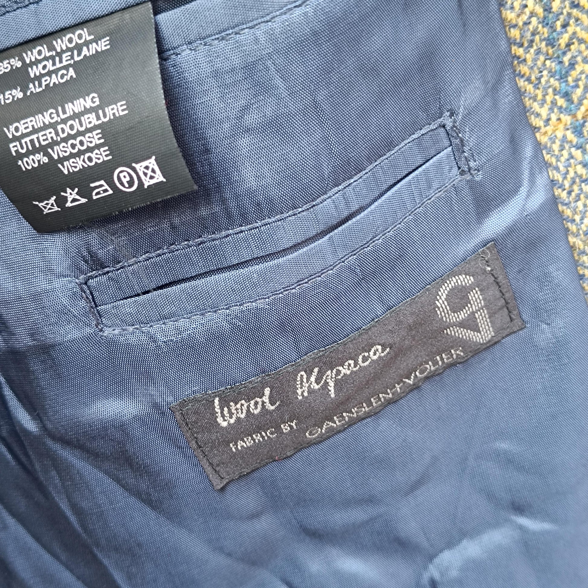 Vintage Wool Alpaca Check Blazer | Oversized 90s Plaid Jacket