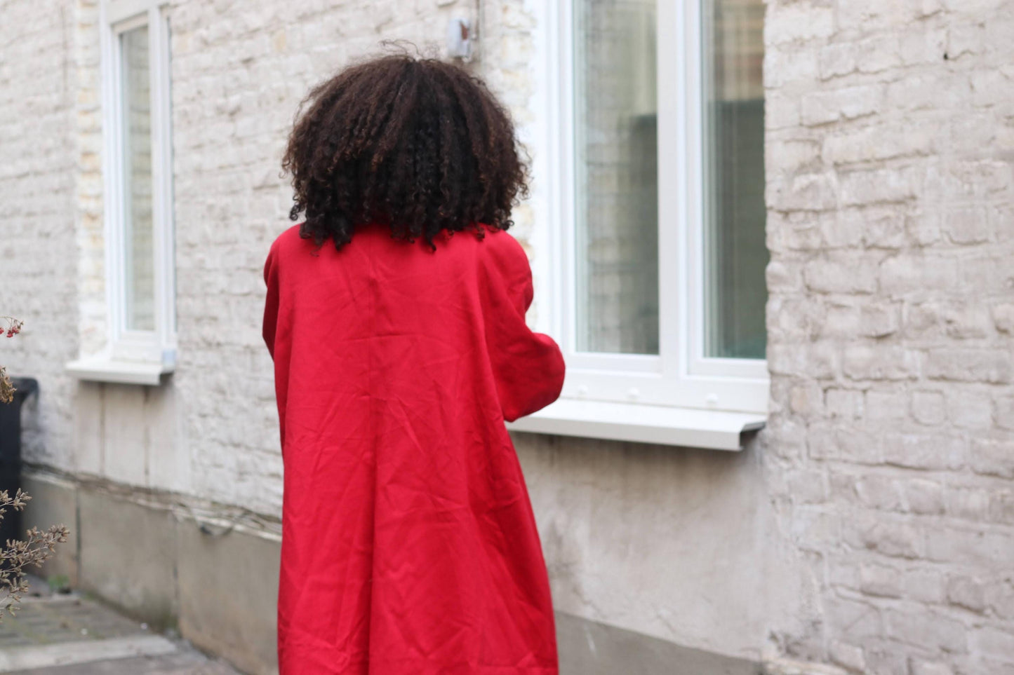 Vintage Red Wool Coat Norham of Sweden|Oversized Longline Minimalist Winter Wrap