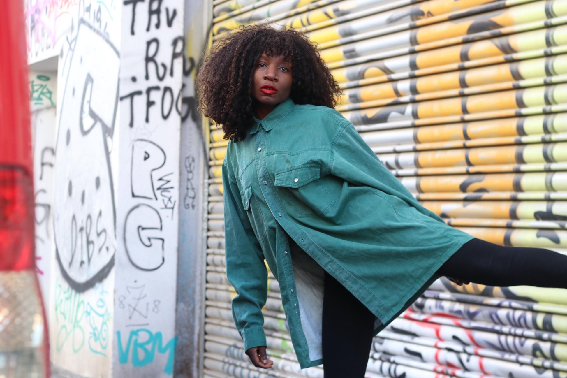 Vintage Arizona Jeans Green Denim Shirt 90s Oversized Cotton Button Up Top