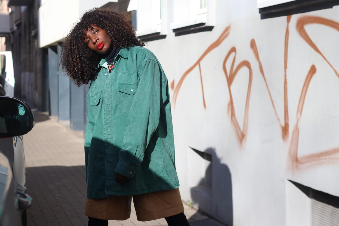 Vintage Arizona Jeans Green Denim Shirt 90s Oversized Cotton Button Up Top