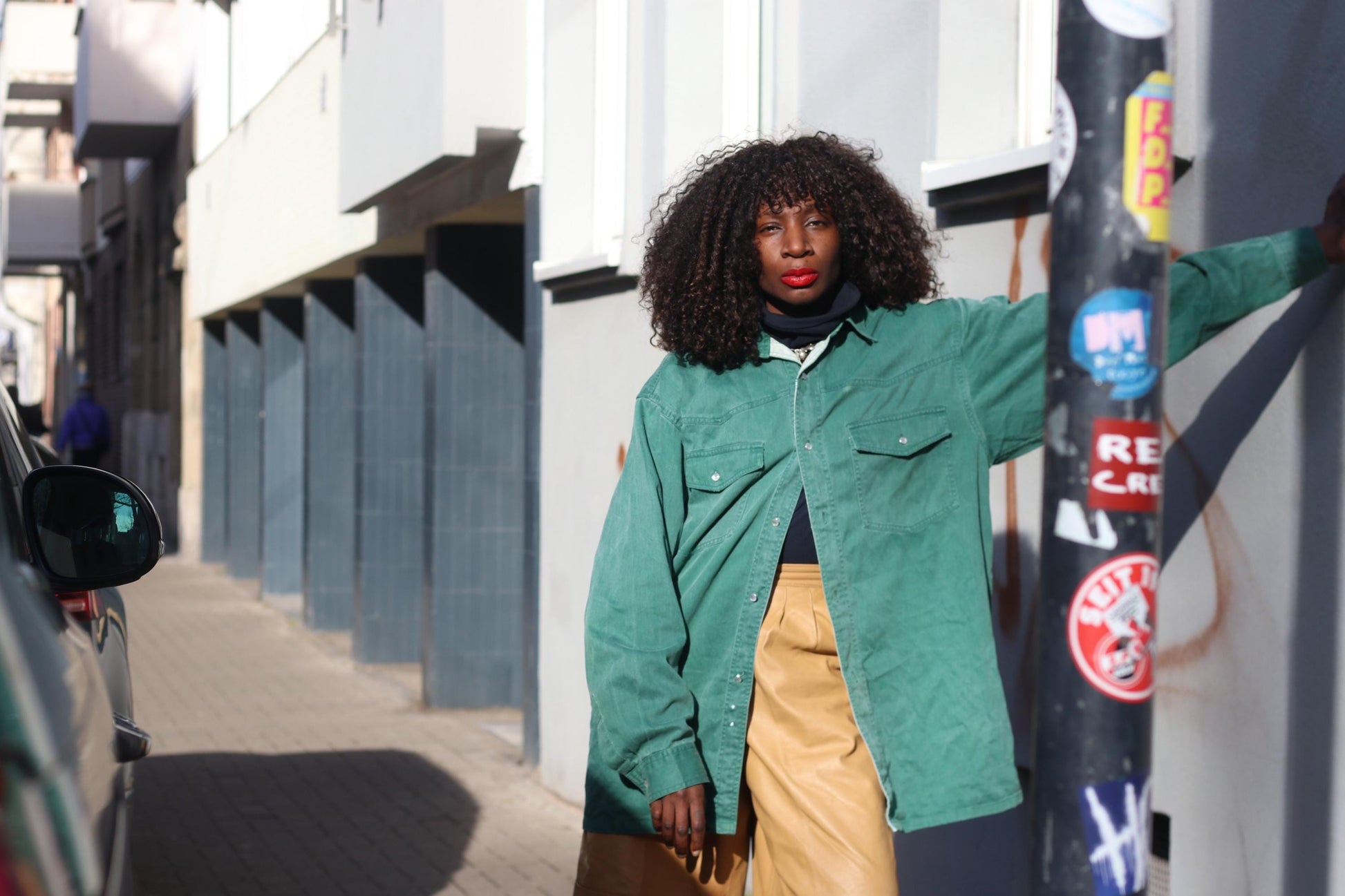 Vintage Arizona Jeans Green Denim Shirt 90s Oversized Cotton Button Up Top