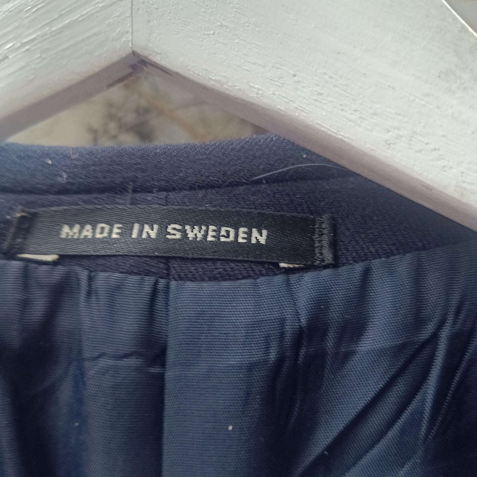 Vintage Navy Wool Blazer| 90s Made in Sweden Gold Buttons Dark Academia Jacket