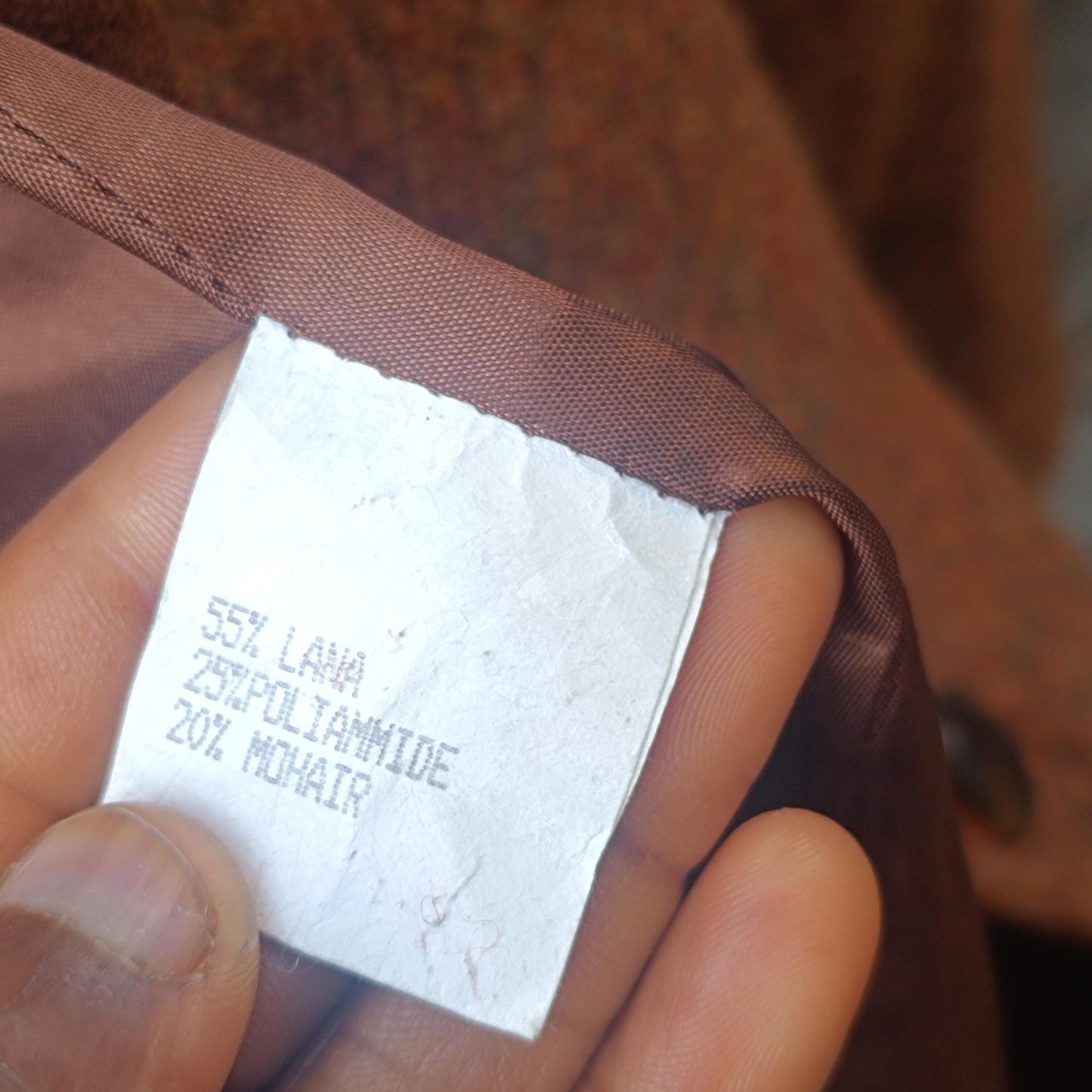 Vintage Paisley Wool Blazer| 89s Brown Collar Jacket Boho Dark Academia