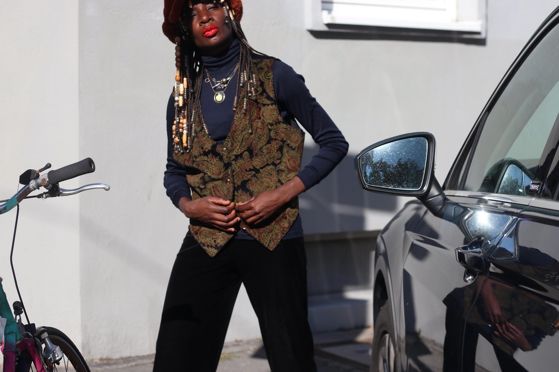 Vintage Paisley Tapestry Vest Brocade Waistcoat Dark Academia Boho Gilet Small