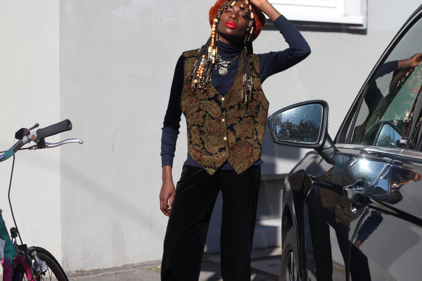 Vintage Paisley Tapestry Vest Brocade Waistcoat Dark Academia Boho Gilet Small