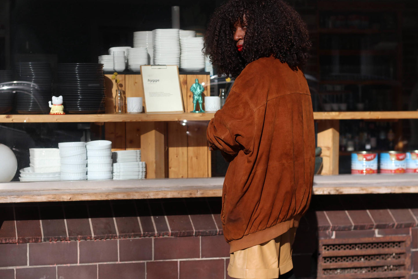 Vintage McNeal Suede Bomber Jacket Men’s Brown Leather Flight Coat Retro 90s Large