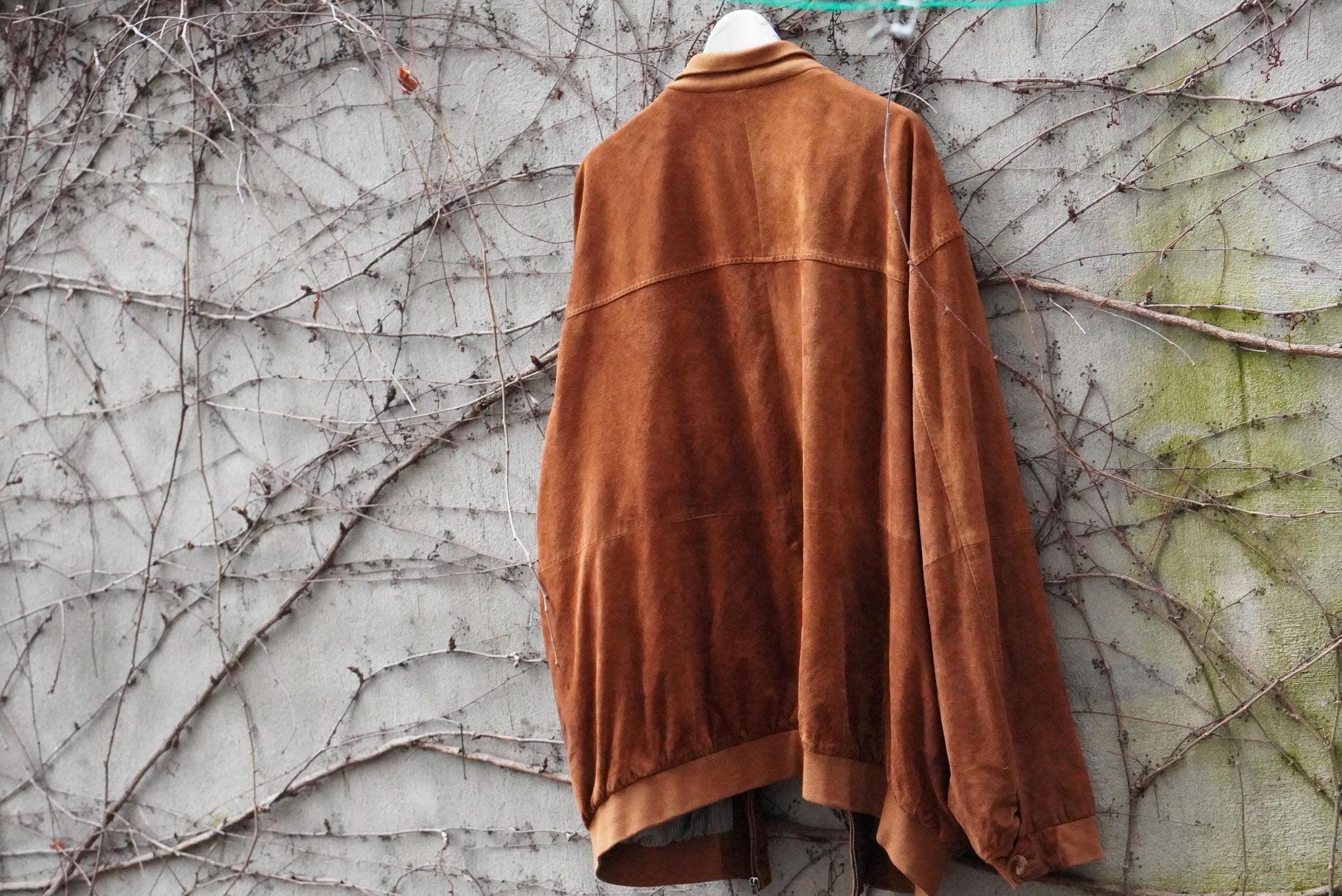 Vintage McNeal Suede Bomber Jacket Men’s Brown Leather Flight Coat Retro 90s Large