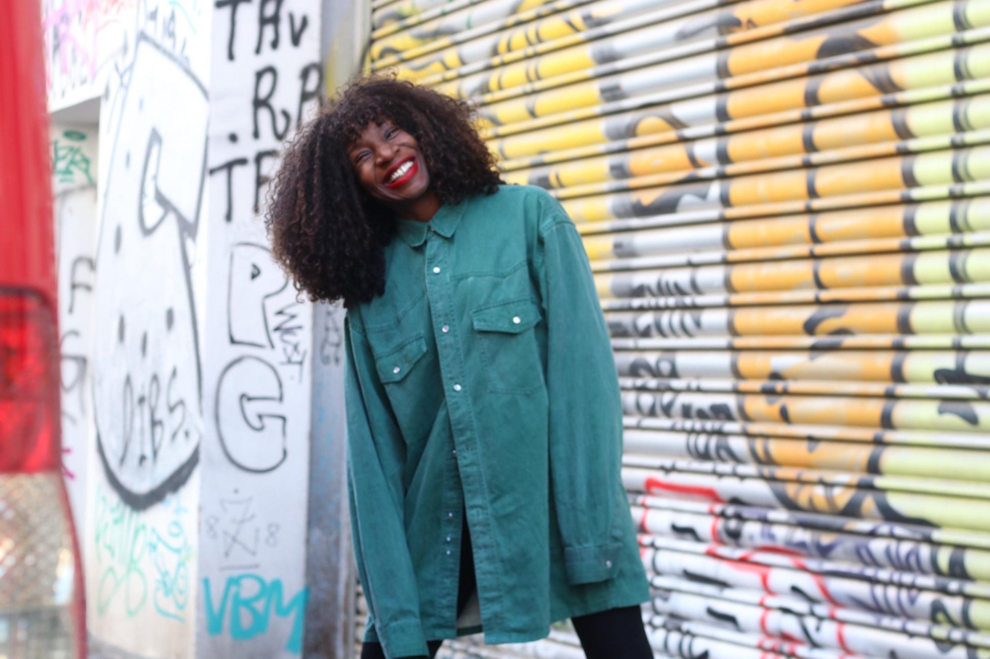 Vintage Arizona Jeans Green Denim Shirt 90s Oversized Cotton Button Up Top