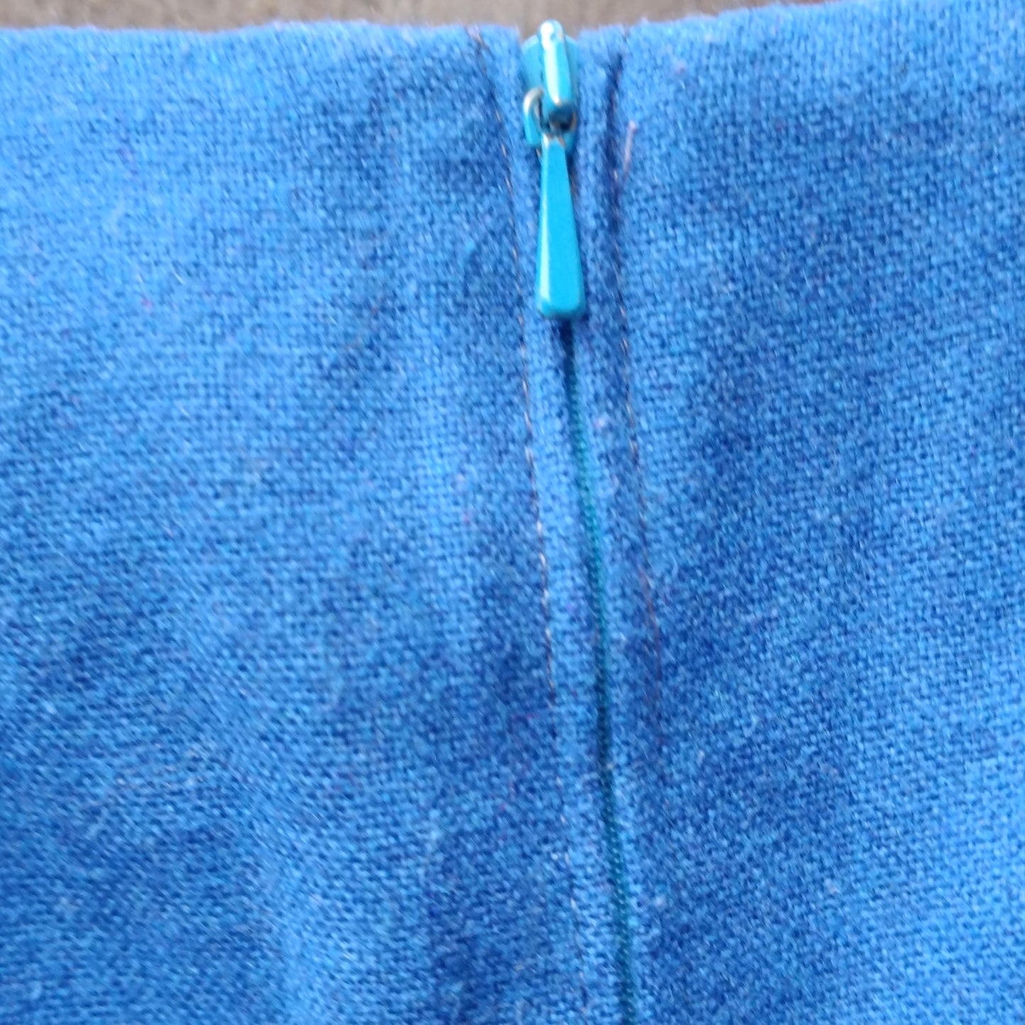 Vintage Petri of Sweden Blue Wool Blend Pinafore Dress Scandinavian Minimalist 70s