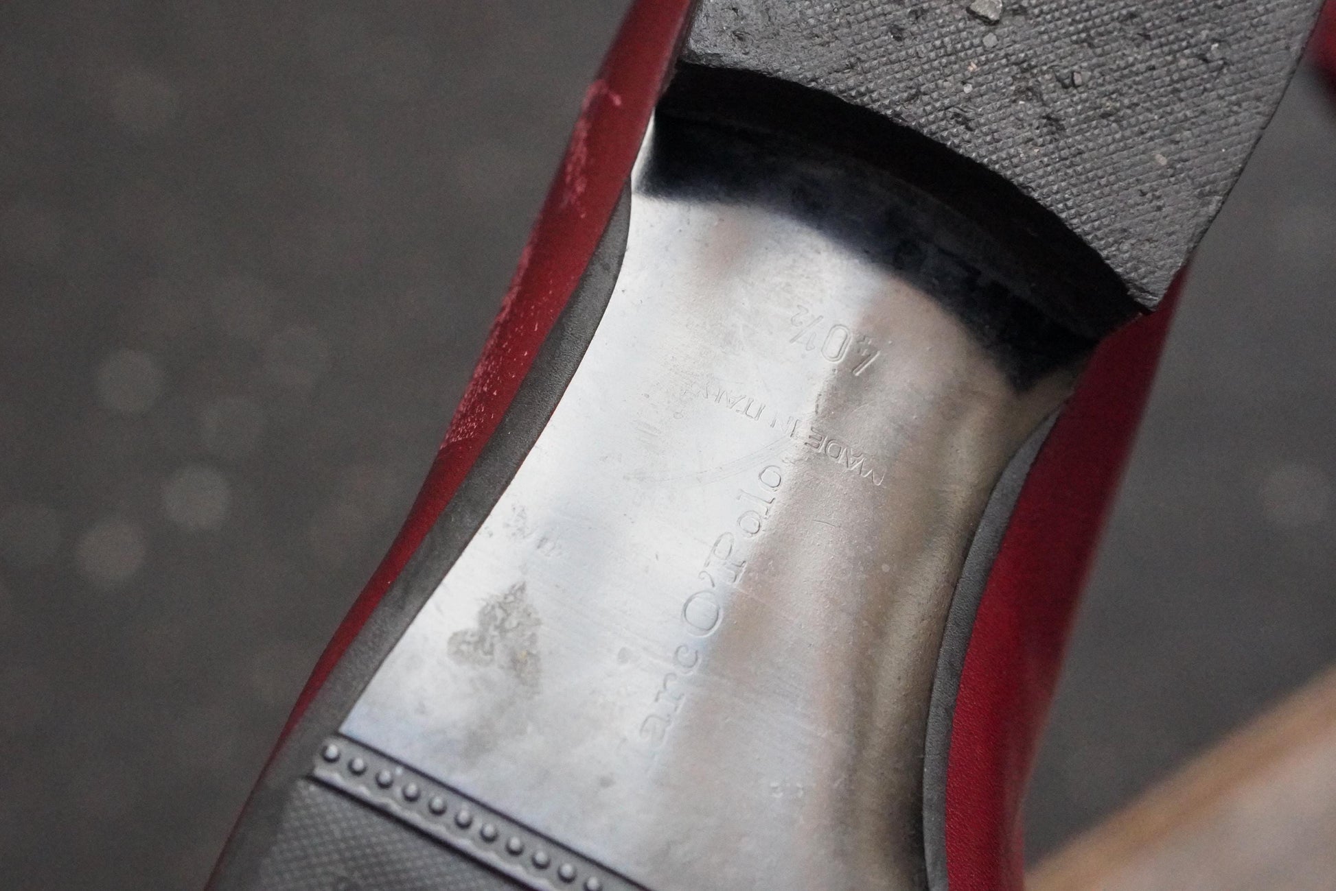 Vintage Burgundy Leather Loafers Square Toe Slip On Shoes Oxblood Red 90s Flats