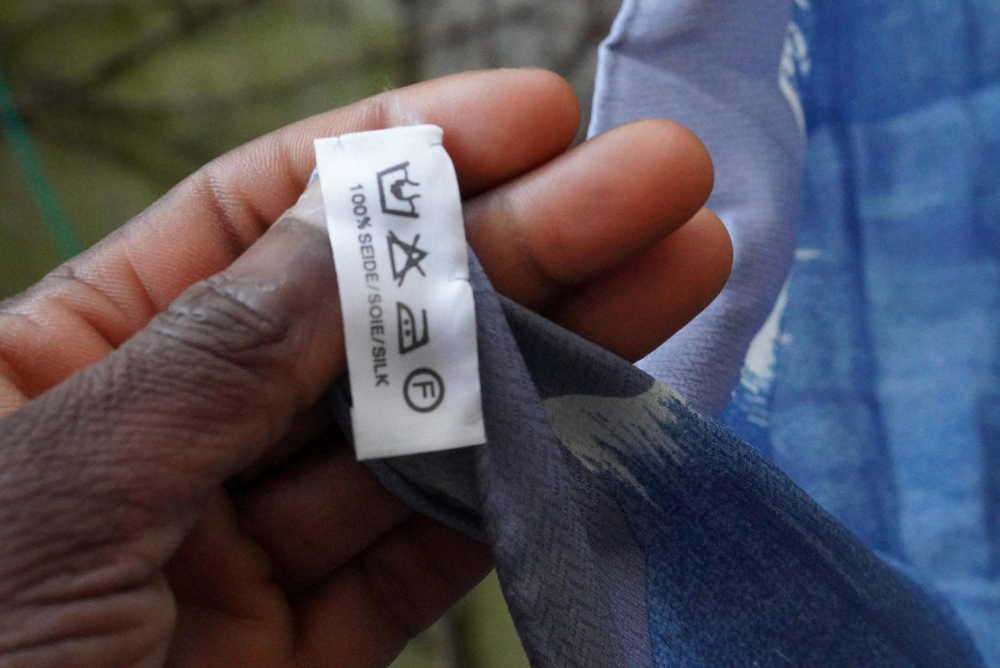 Fisba Stoffels Silk Scarf Vintage Swiss Made Abstract Blue Purple Square Scarf