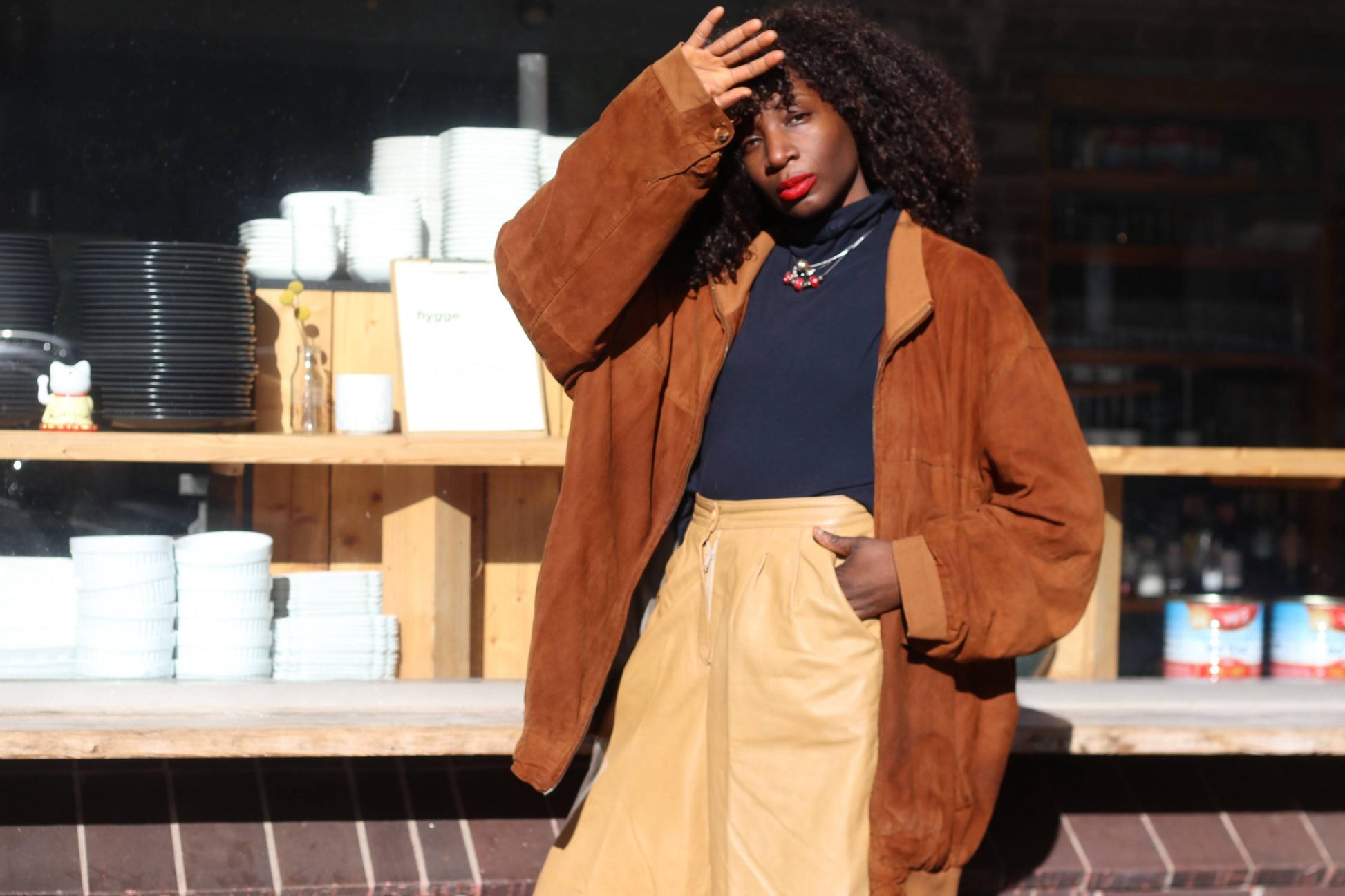 Vintage McNeal Suede Bomber Jacket Men’s Brown Leather Flight Coat Retro 90s Large