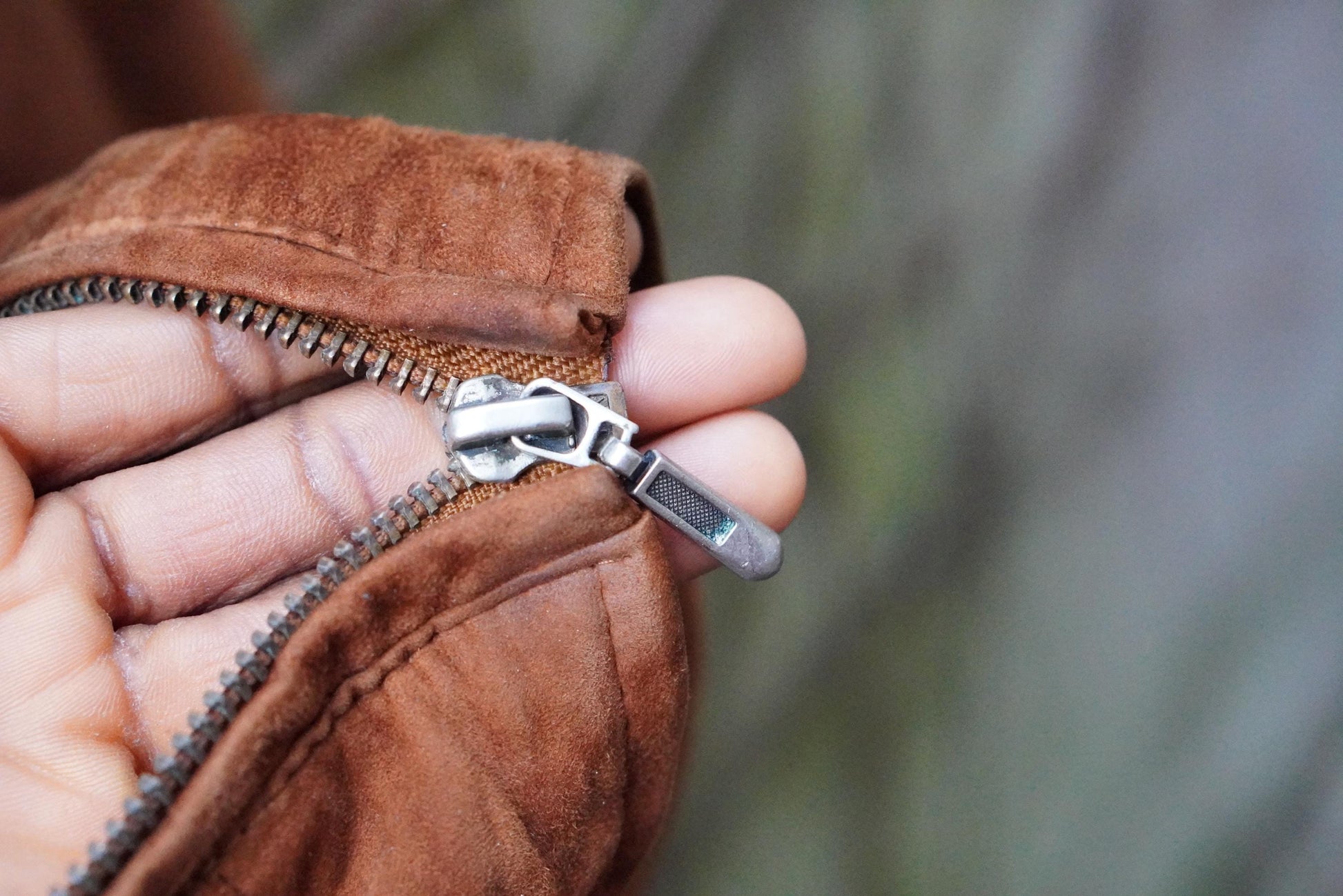 Vintage McNeal Suede Bomber Jacket Men’s Brown Leather Flight Coat Retro 90s Large