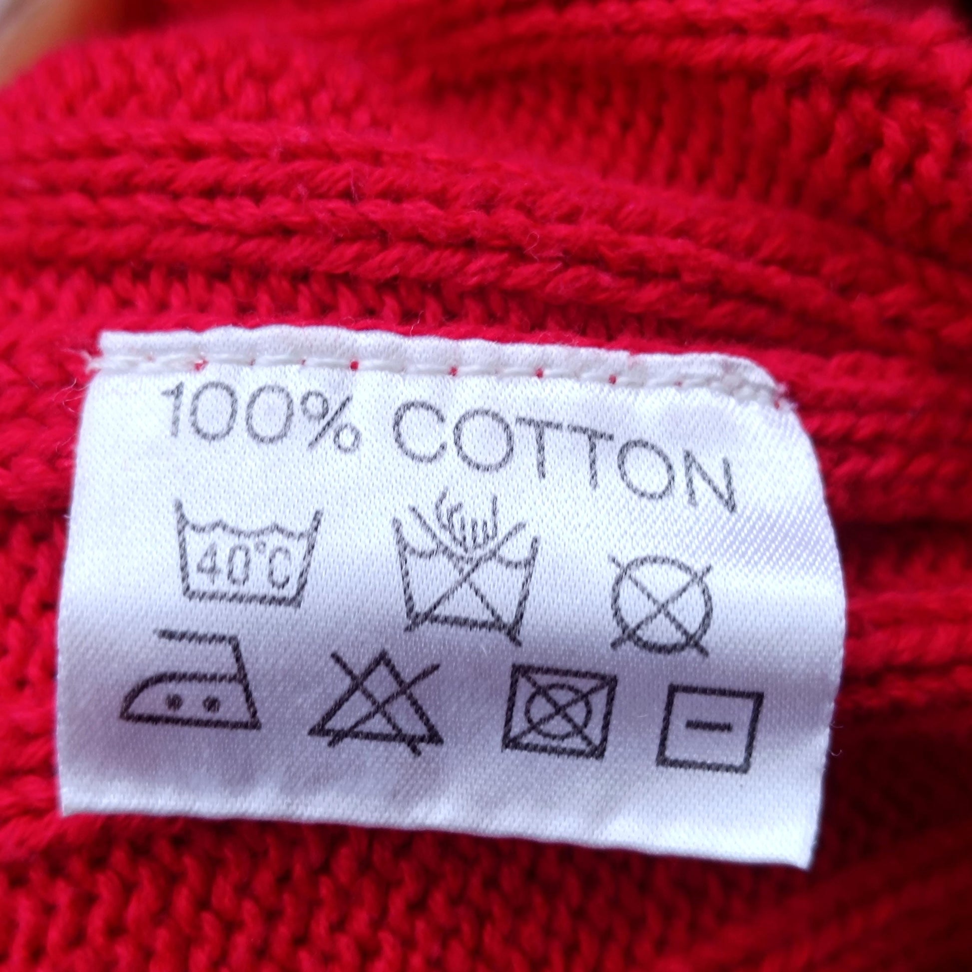 Vintage Red Cotton Cable Knit Sweater V-Neck Oversized 90s Preppy Pierre Cavallo