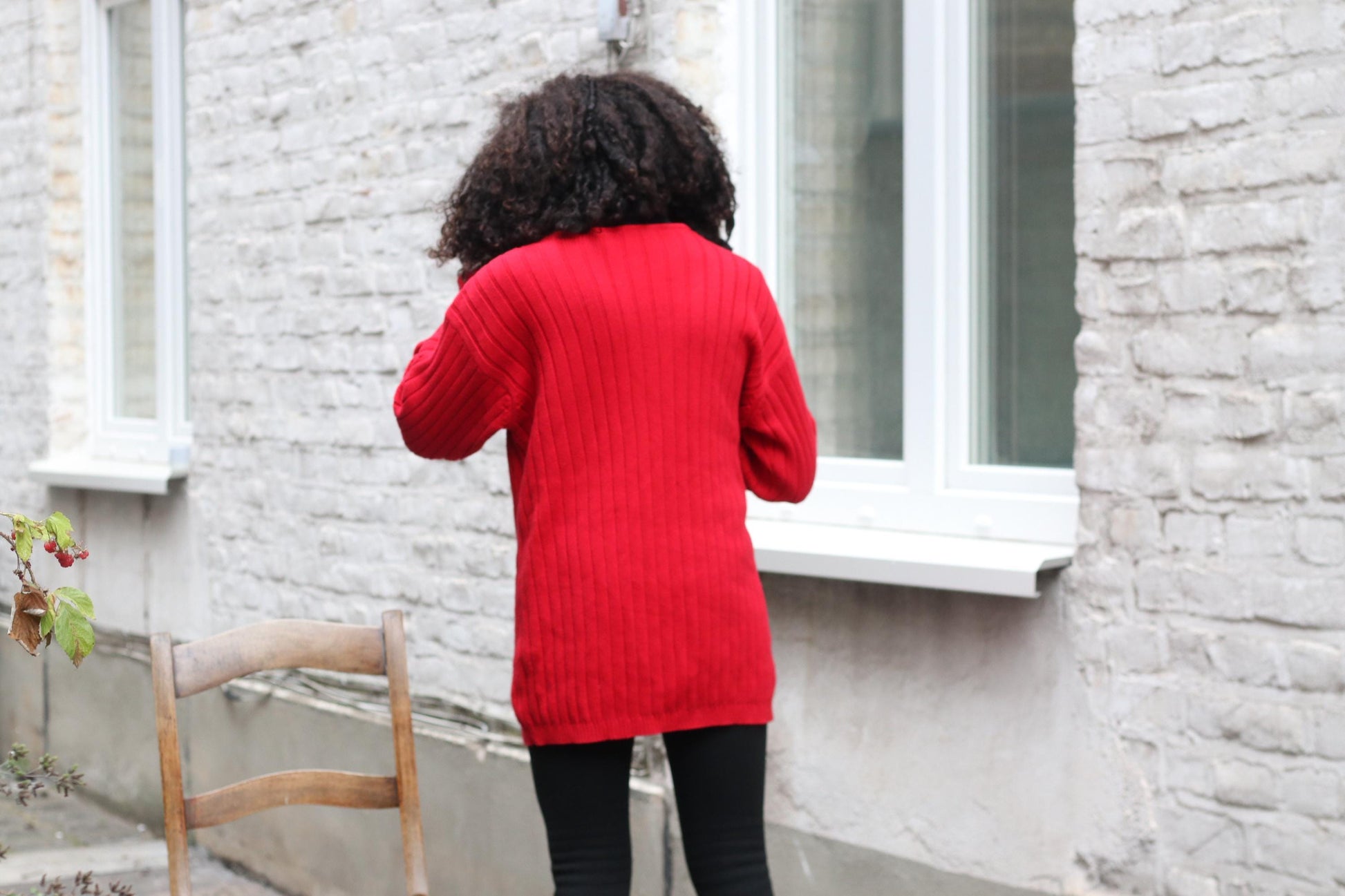 Vintage Red Cotton Cable Knit Sweater V-Neck Oversized 90s Preppy Pierre Cavallo