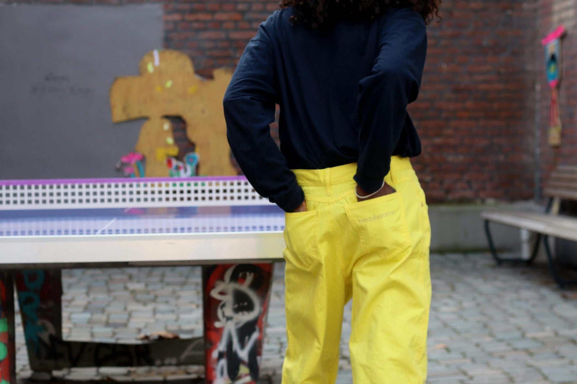 Roccobarocco Yellow Jeans Vintage 90s High Waisted Embroidered Italian Trousers