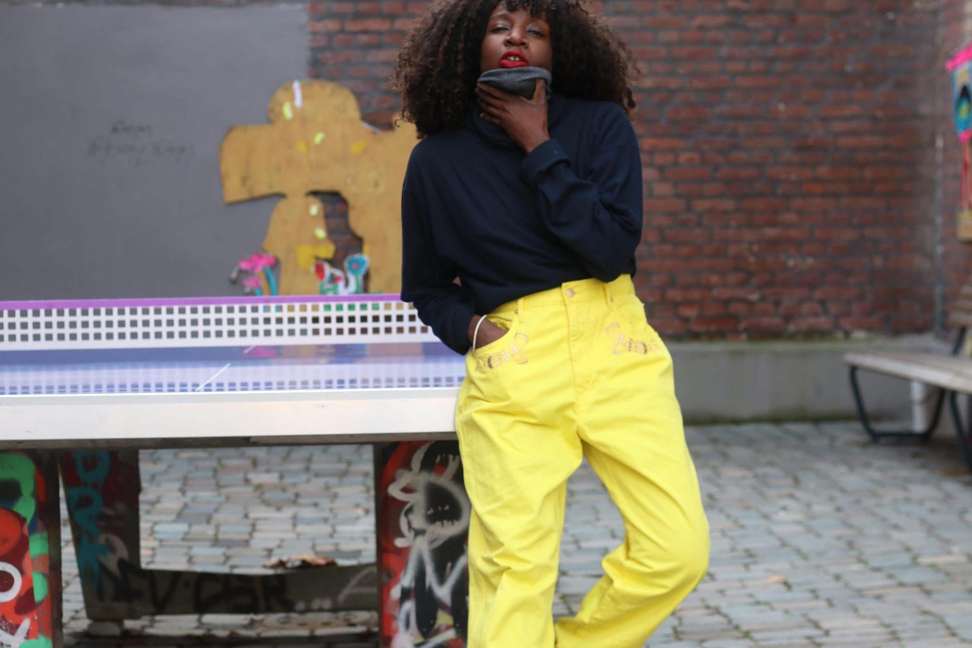 Roccobarocco Yellow Jeans Vintage 90s High Waisted Embroidered Italian Trousers