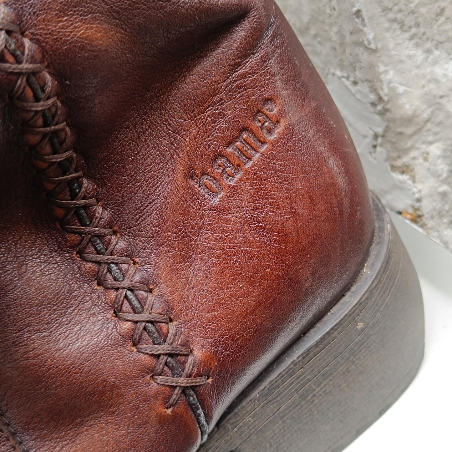 Vintage Cowgirl Brown Leather Boots Pointed Toe Zip Up Mid Calf Boho Western 90s Aesthetic