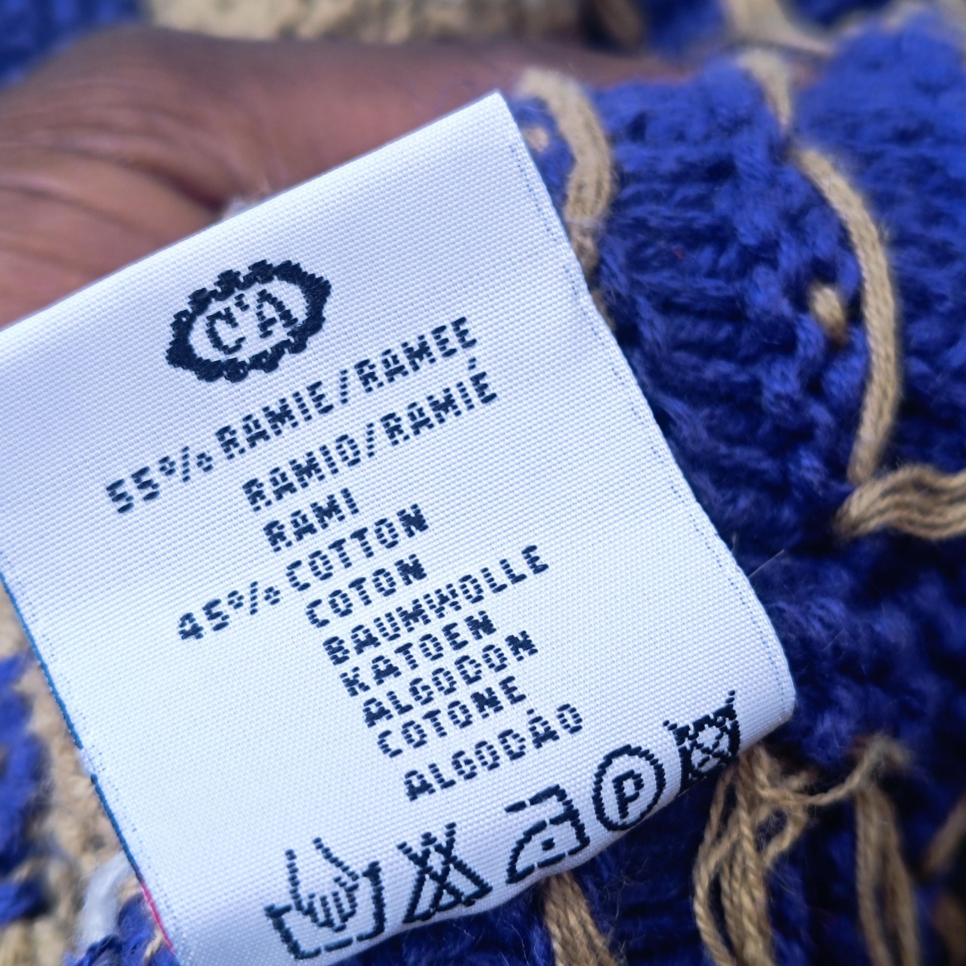 Vintage 90s Abstract Geometric Knit Sweater | Mixed Texture Ramie Cotton Jumper M