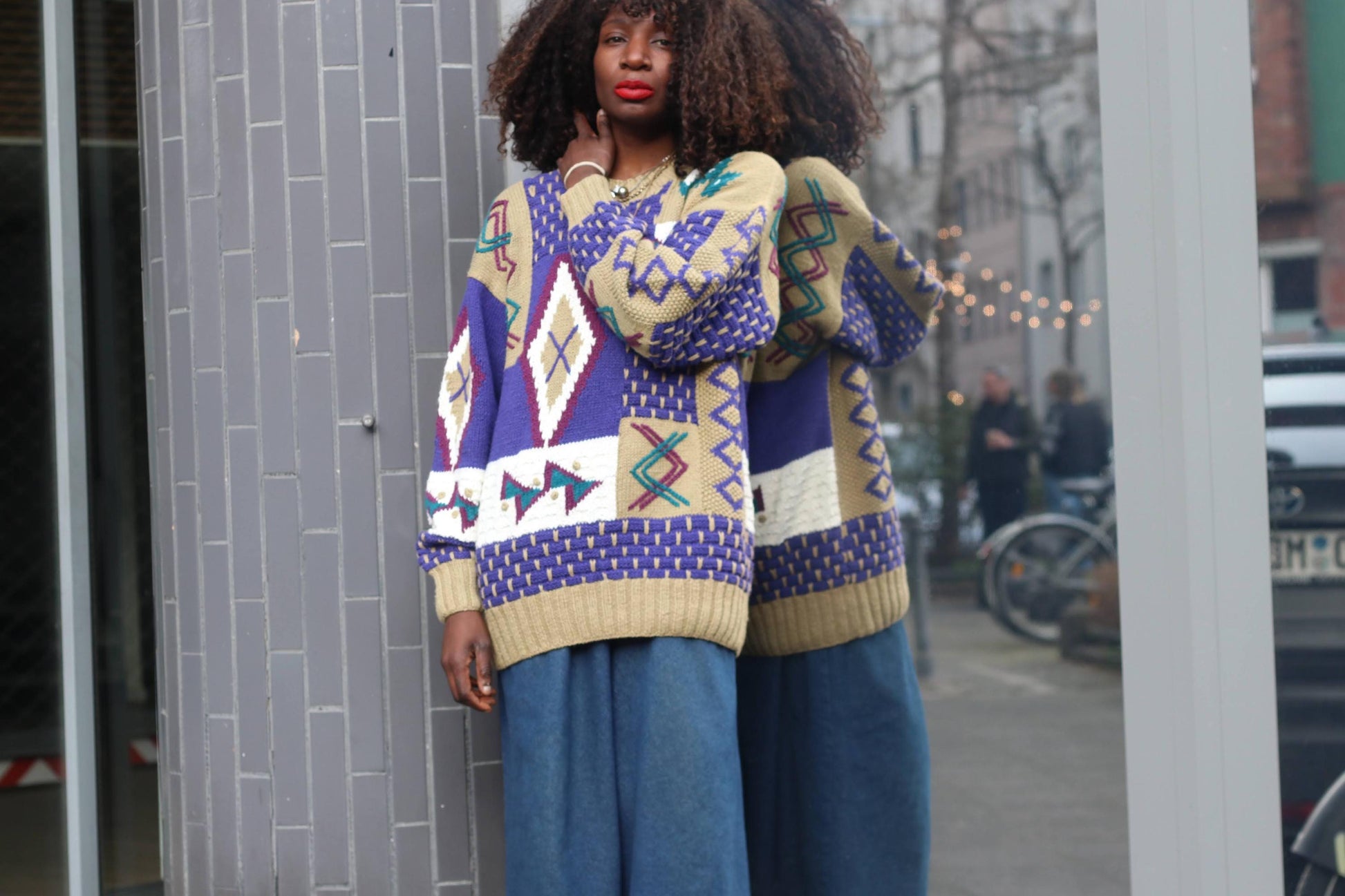 Vintage 90s Abstract Geometric Knit Sweater | Mixed Texture Ramie Cotton Jumper M