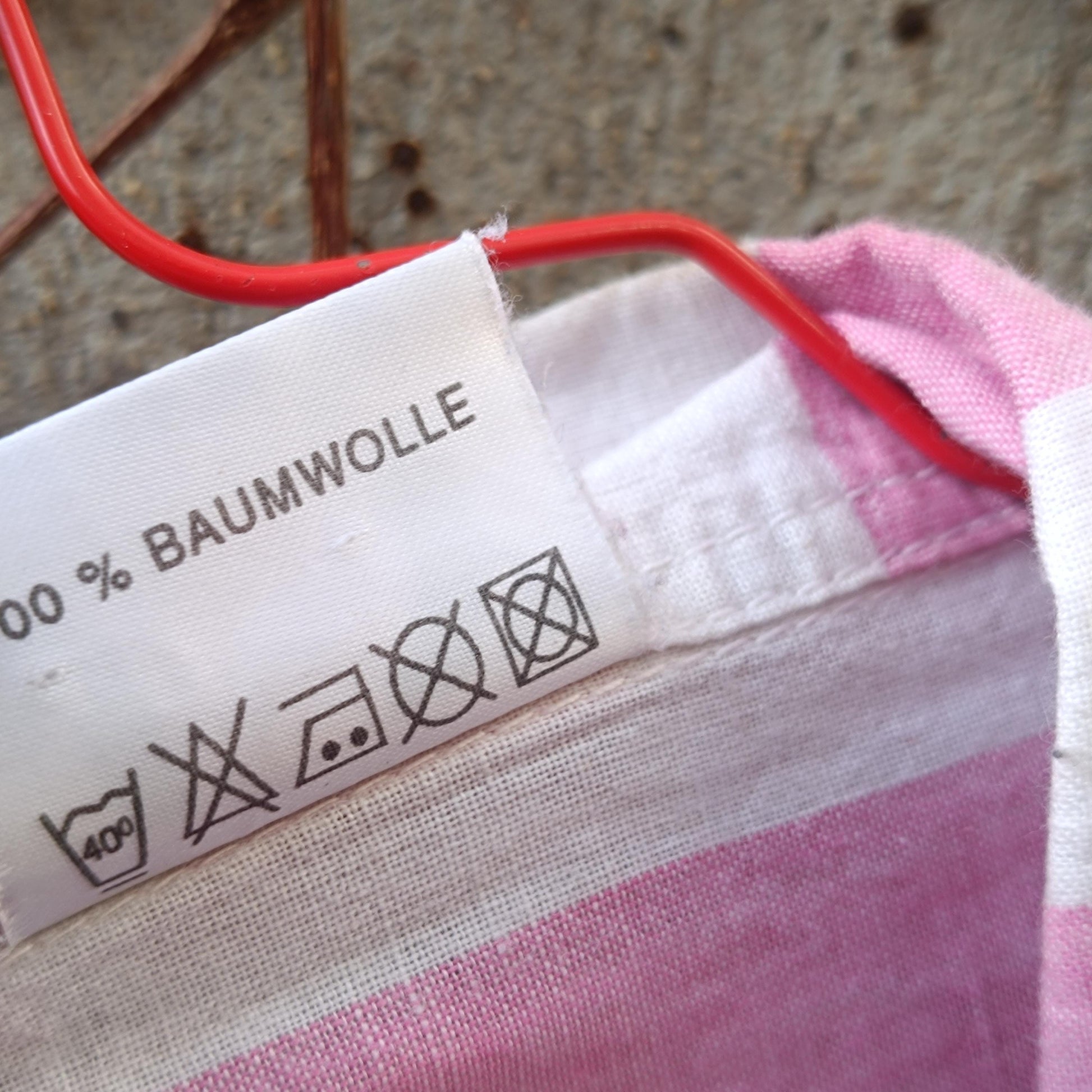 Pink White Striped Shirt Cotton Oversized Blouse Short Sleeve Button Up Top JOY