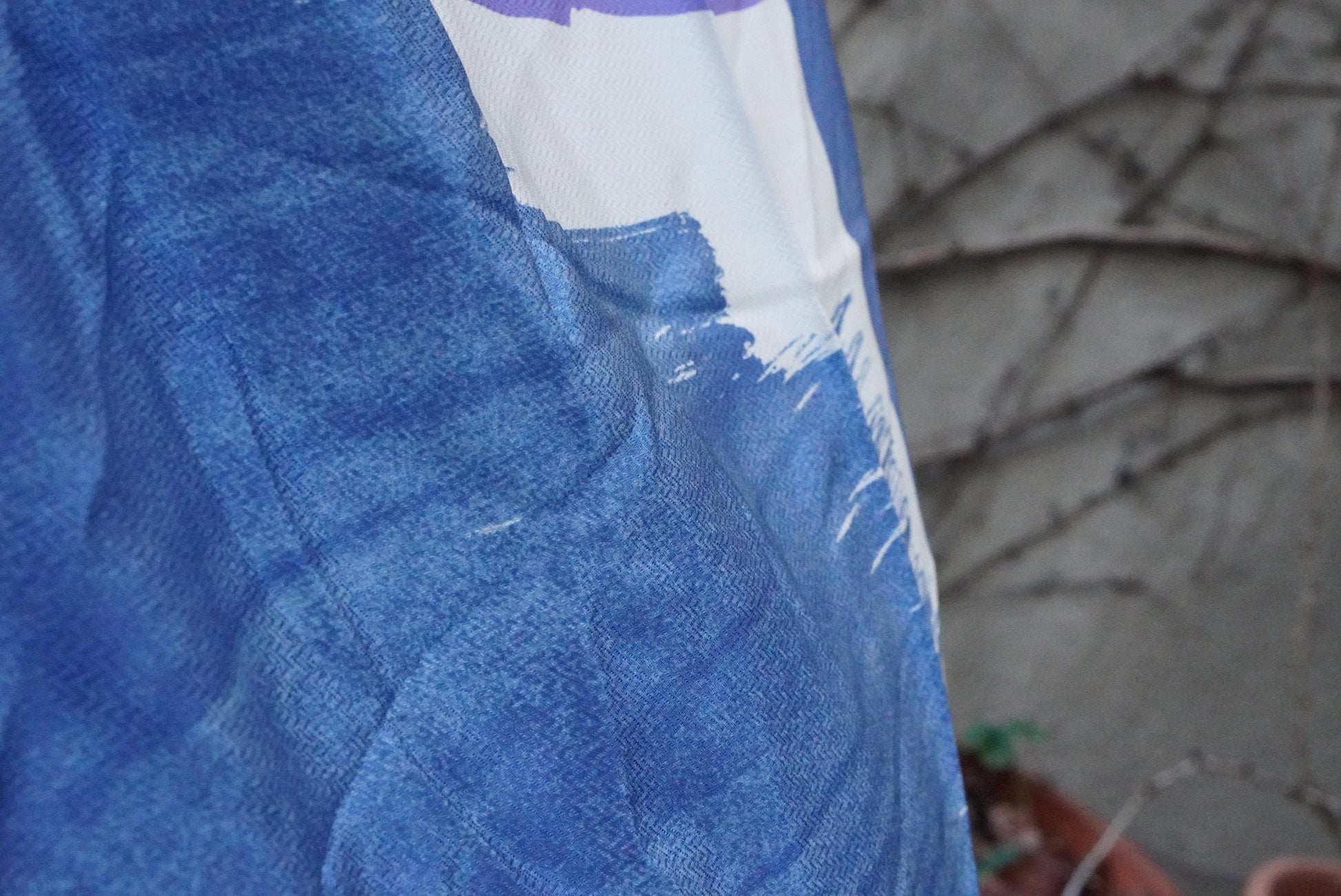 Fisba Stoffels Silk Scarf Vintage Swiss Made Abstract Blue Purple Square Scarf