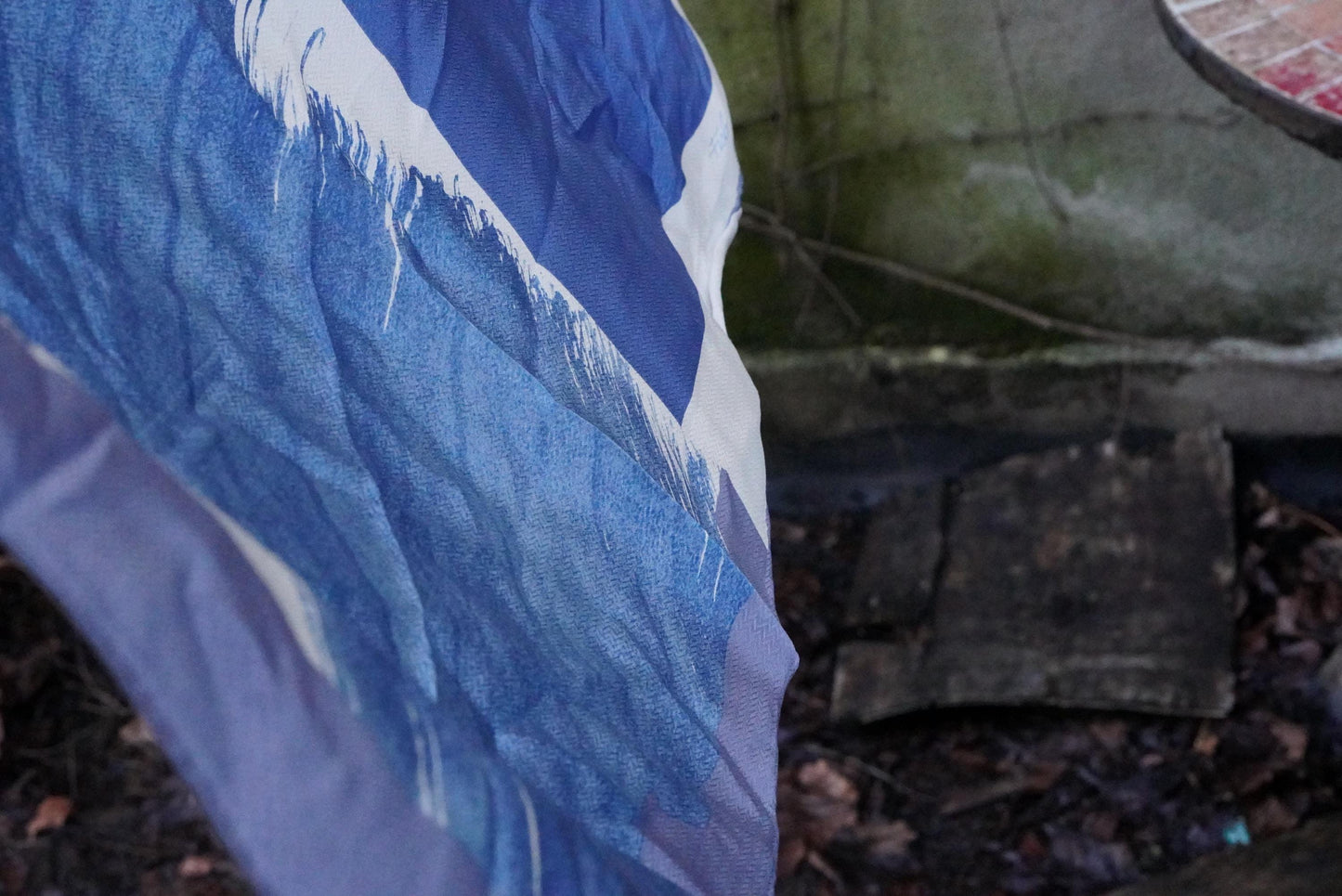 Fisba Stoffels Silk Scarf Vintage Swiss Made Abstract Blue Purple Square Scarf