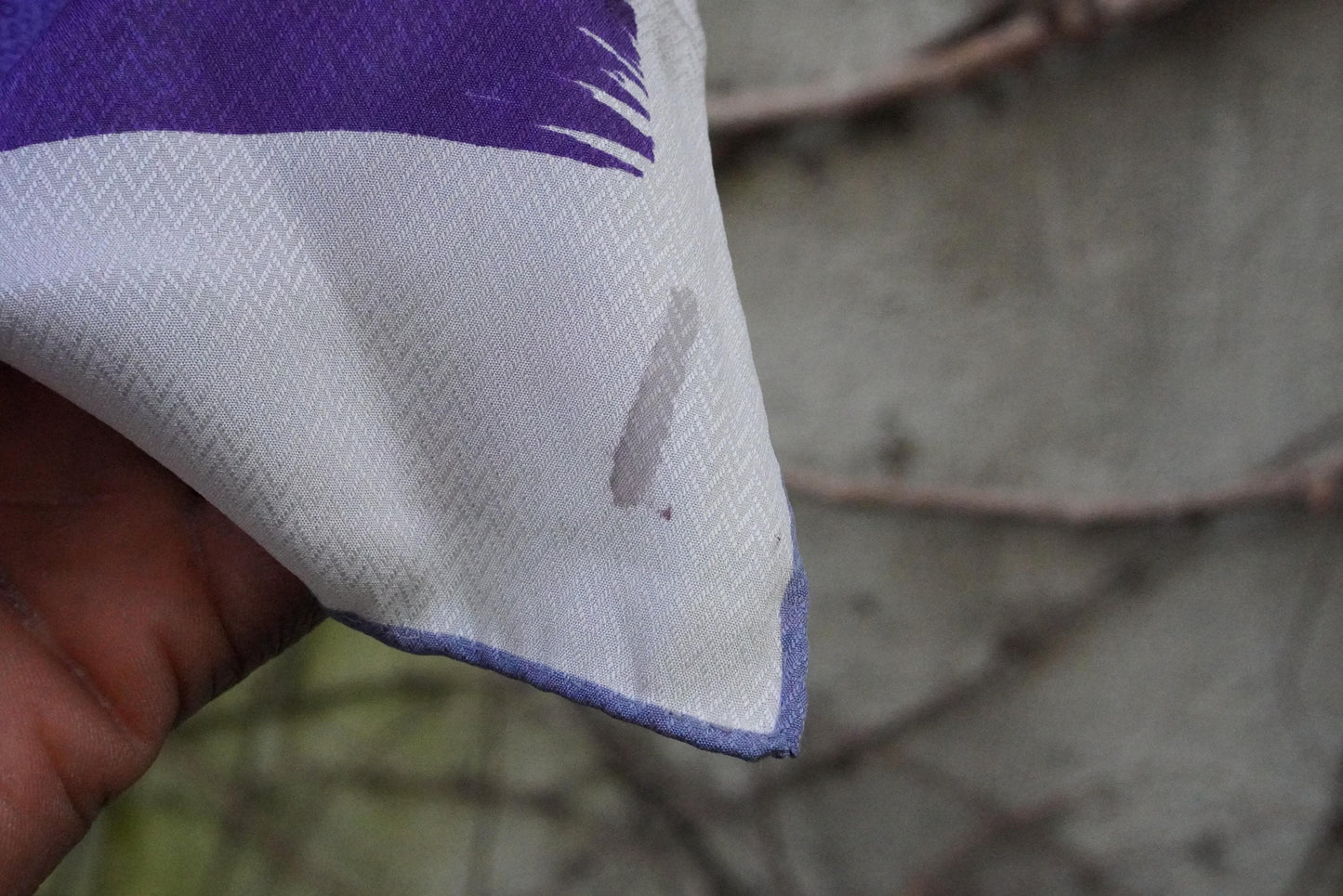 Fisba Stoffels Silk Scarf Vintage Swiss Made Abstract Blue Purple Square Scarf