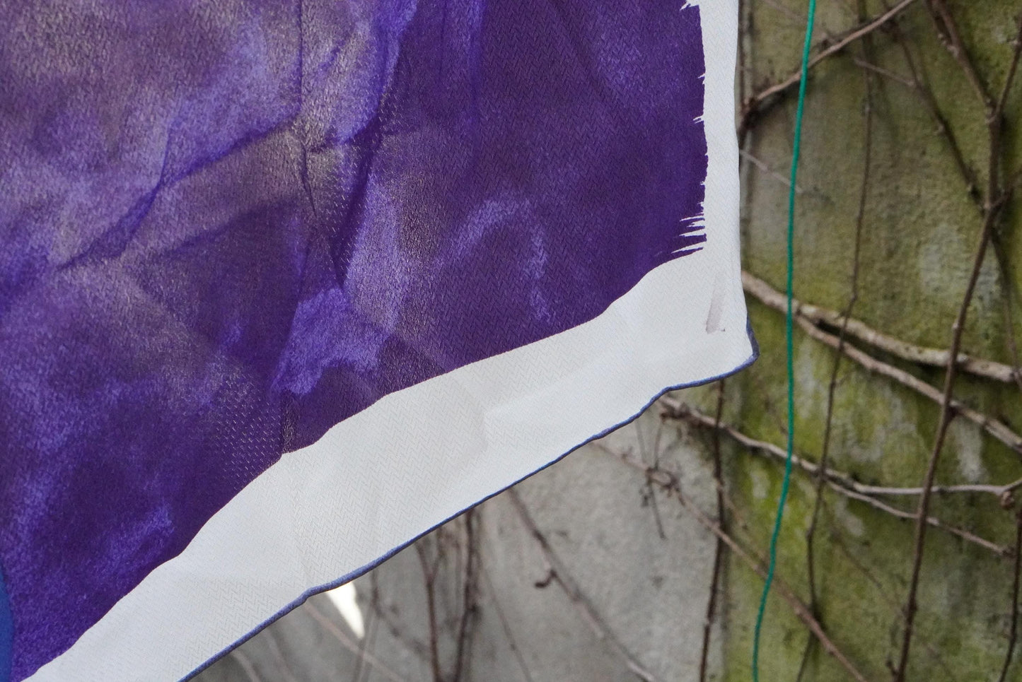 Fisba Stoffels Silk Scarf Vintage Swiss Made Abstract Blue Purple Square Scarf