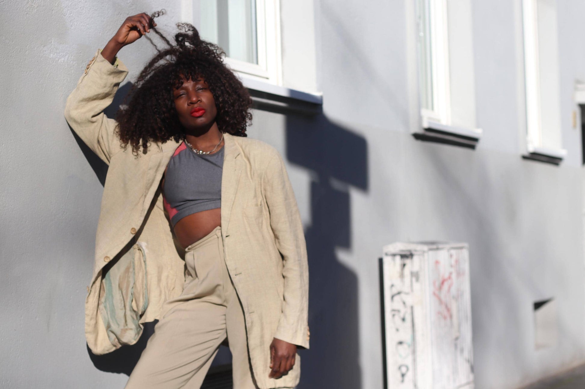 90s Hugo Boss Linen Blend Blazer | Vintage Minimalist Women's Brown blazer| Men's Workwear Jacket