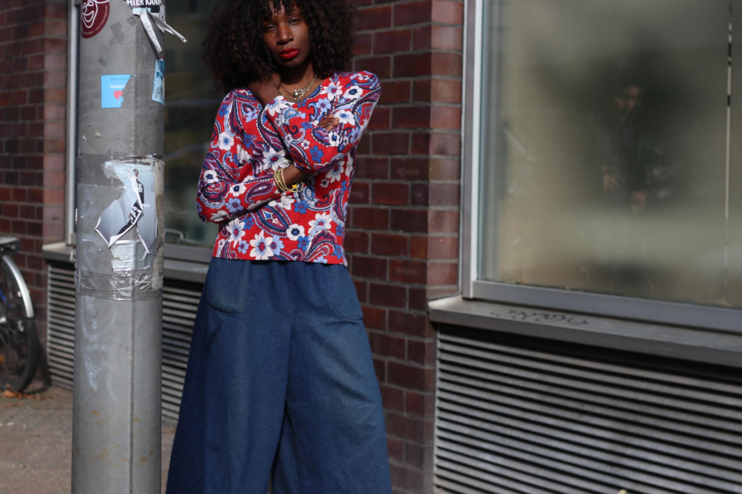 Vintage Floral Merino Wool Blouse | S-M