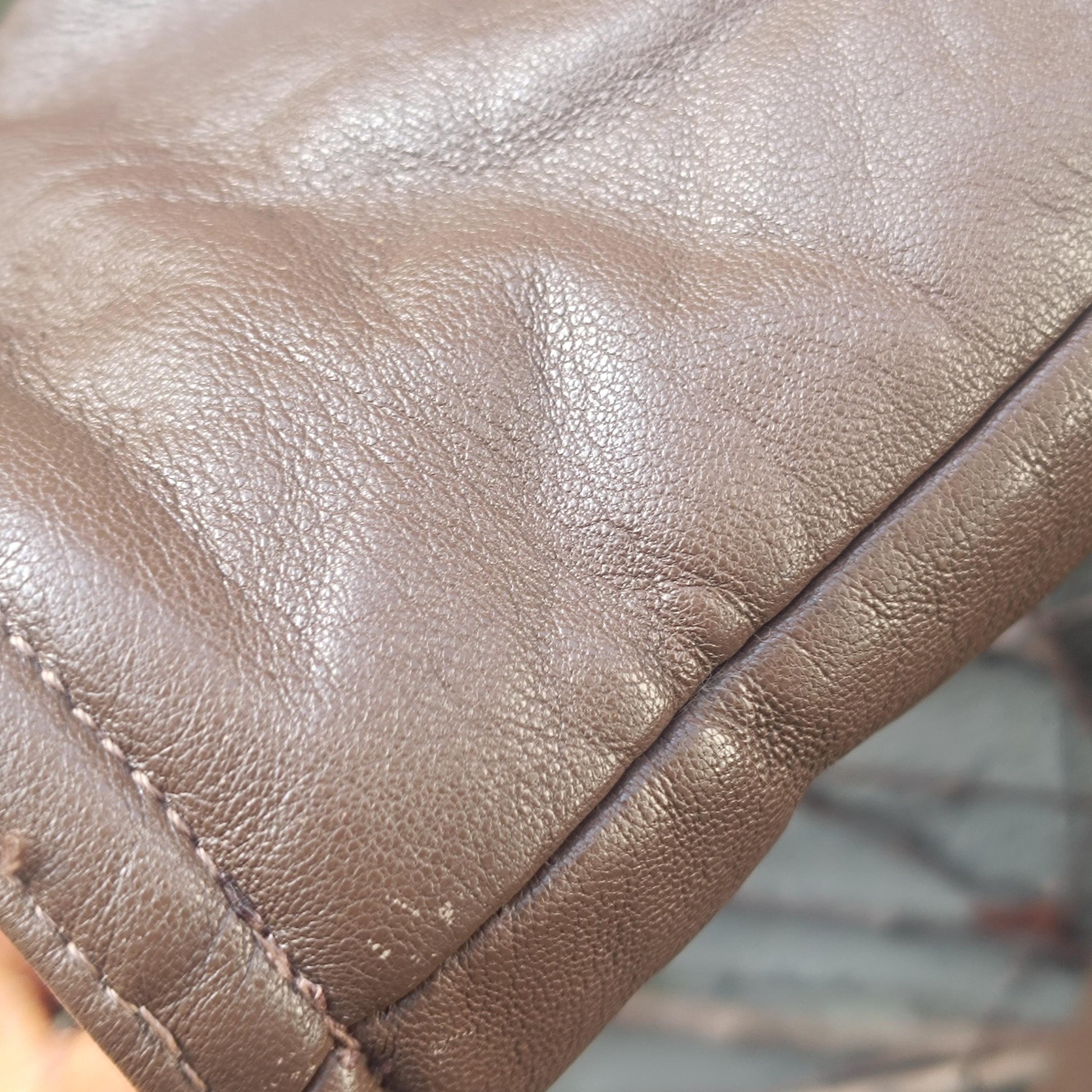 Vintage Brown Leather Trench Coat Mid Length 70s Double Breasted Belted Jacket M