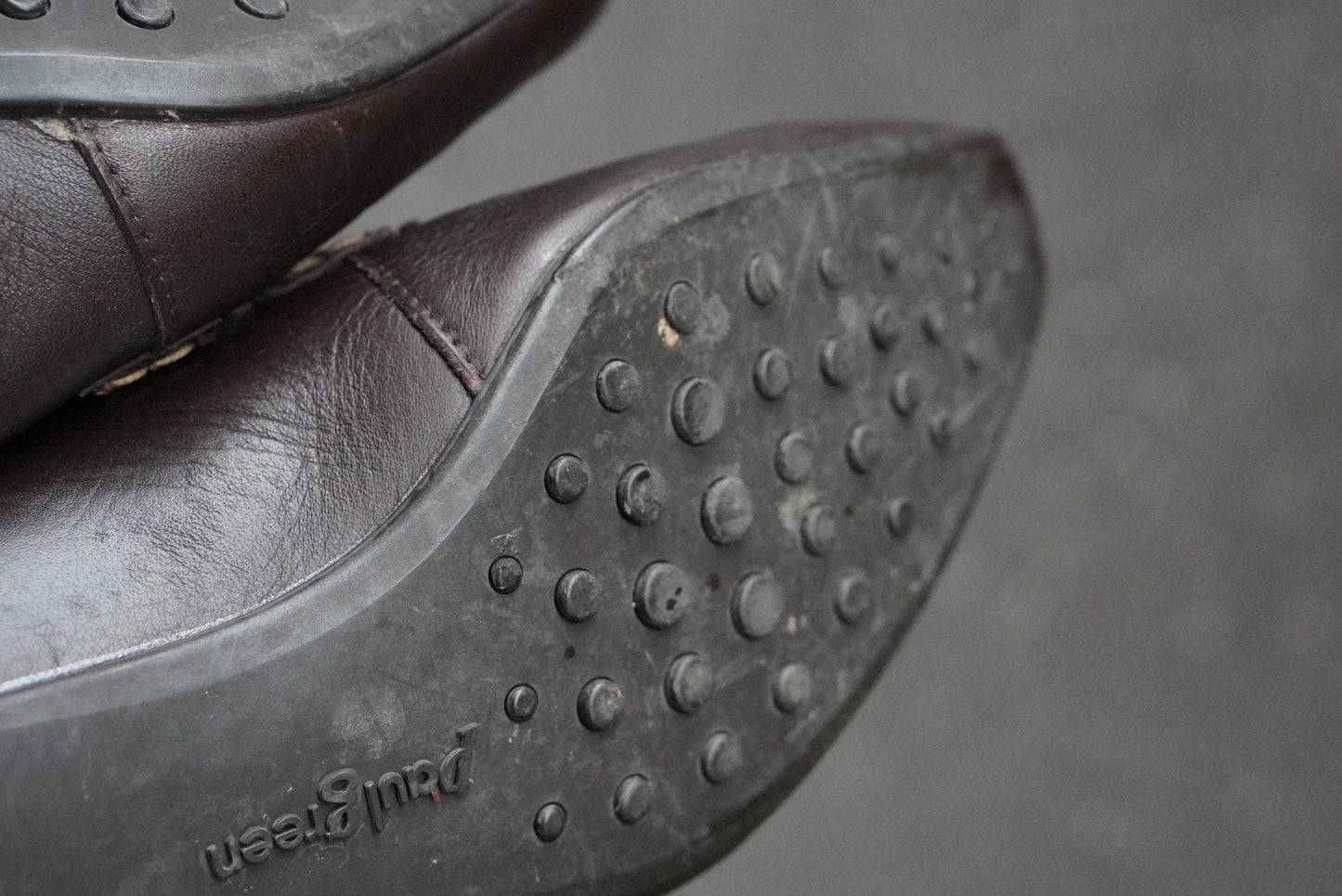 Vintage Paul Green Loafers Brown Leather Metal Bit Detail Pointed Toe Shoes 38