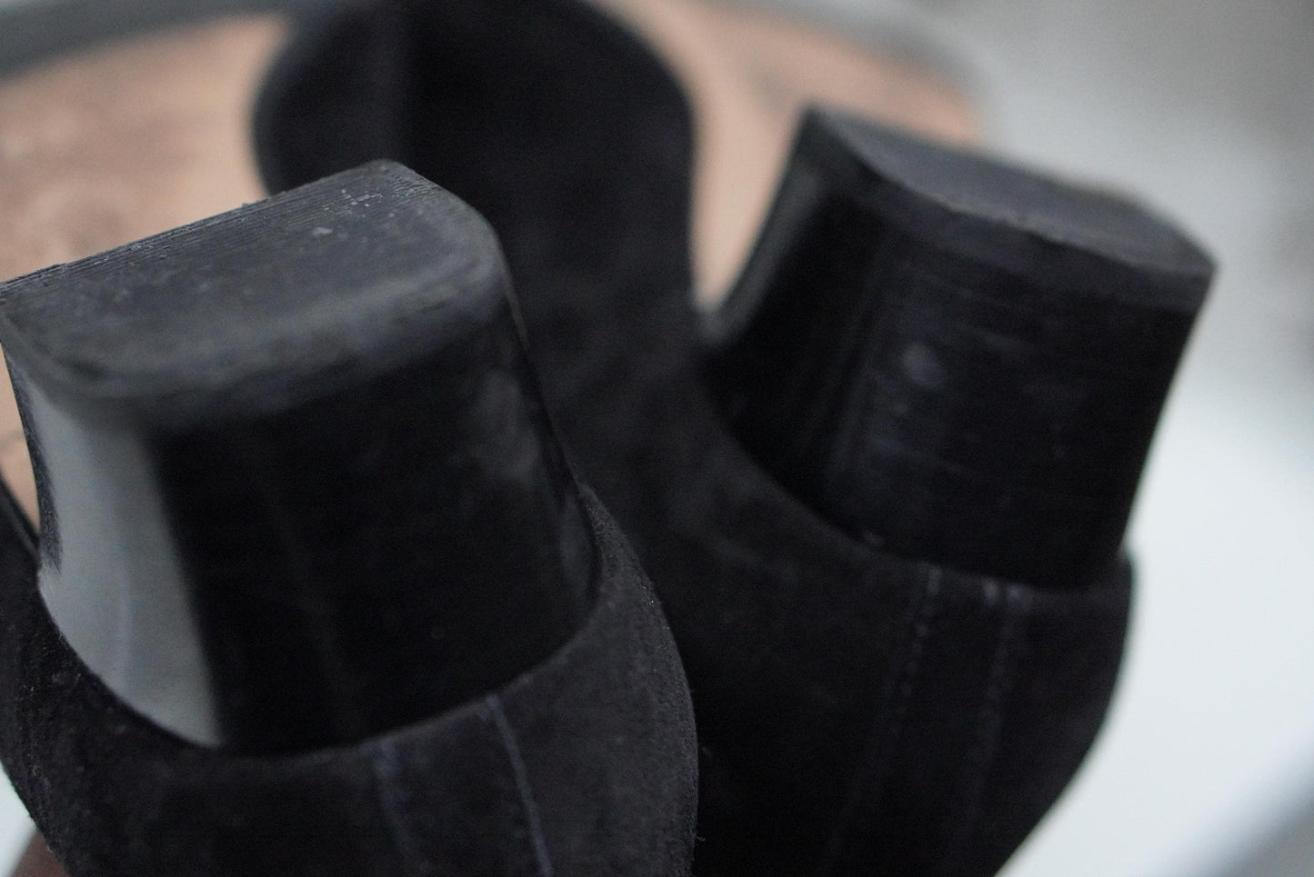 Black Suede Mary Jane Pumps: Square Toe Block Heel Shoes (UK 6)