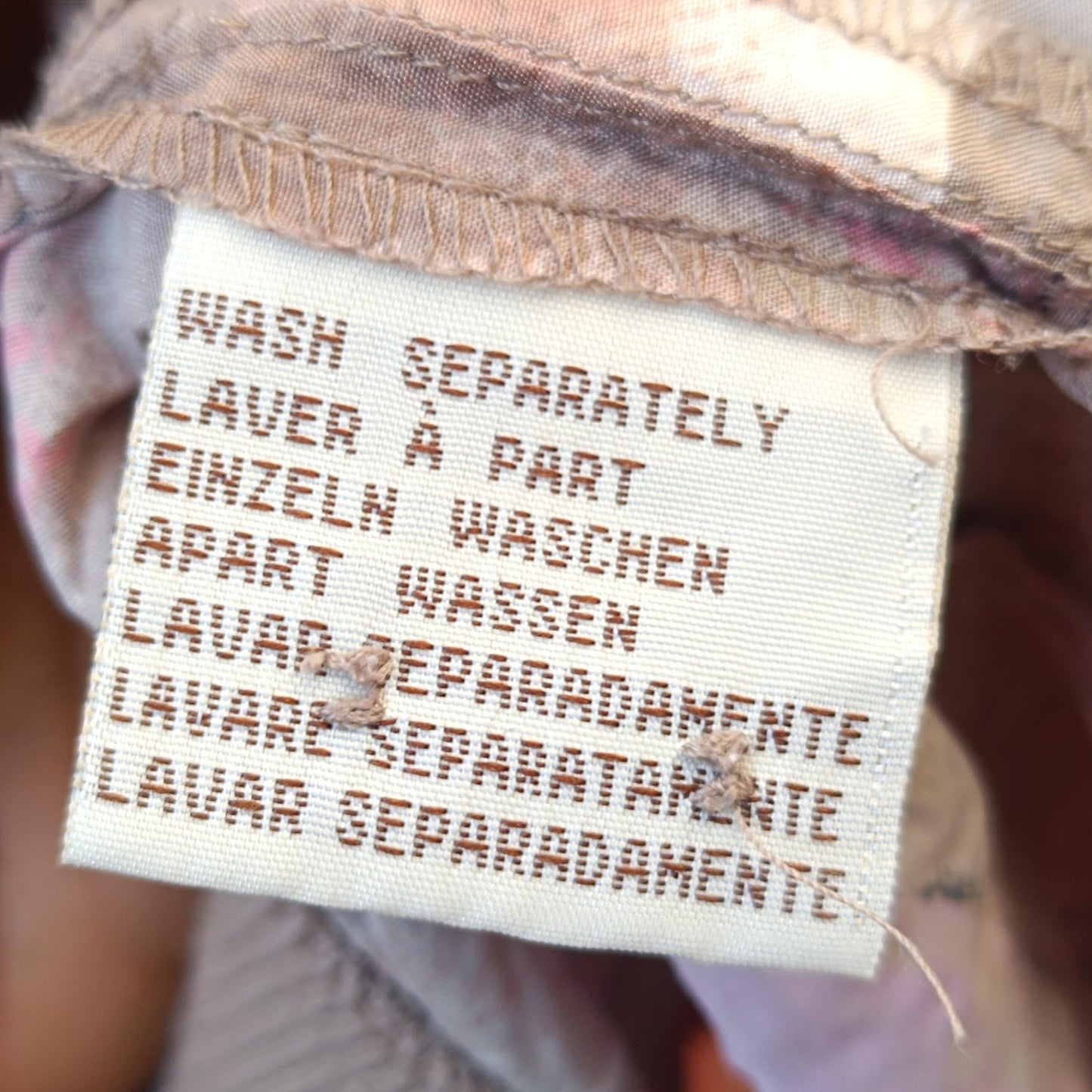 Vintage Silk Oversize Shirt Abstract Pattern Boho Loose Retro Blouse