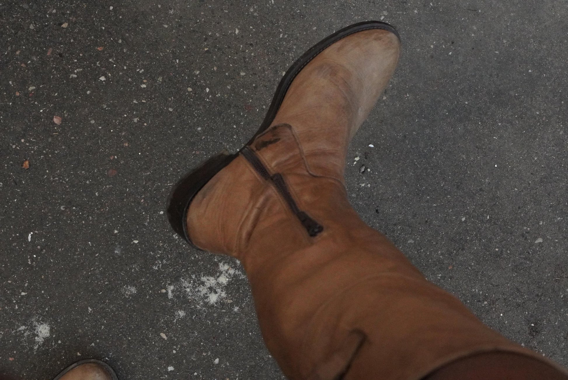 Vintage Over The Knee Boots Tan Leather Flat Riding Boots Handmade in Italy OTK