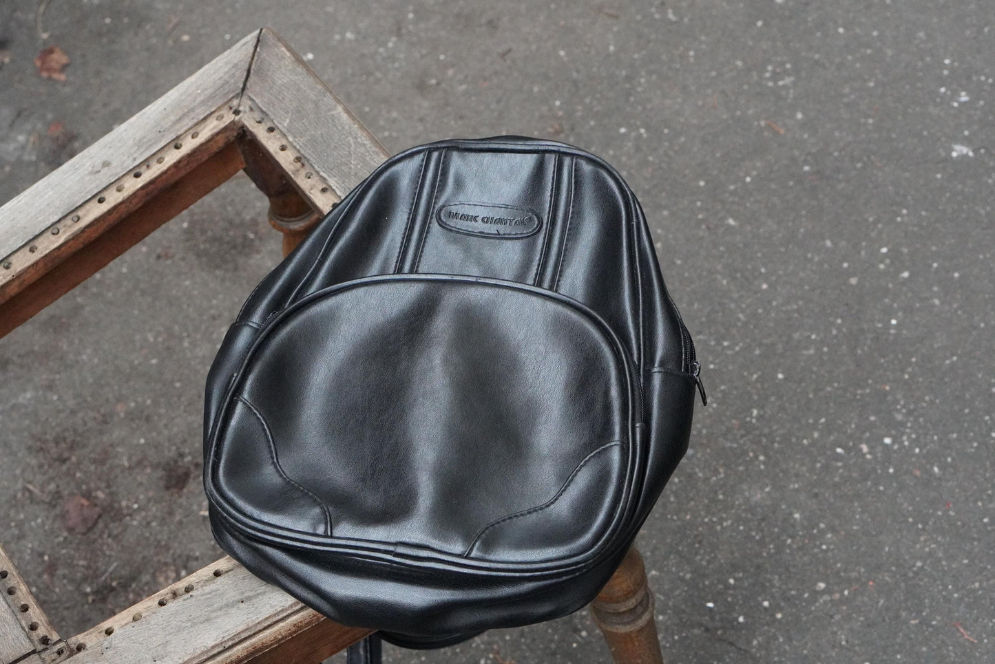 Vintage Leather-Look Mini Backpack: Chic Women's Daypack