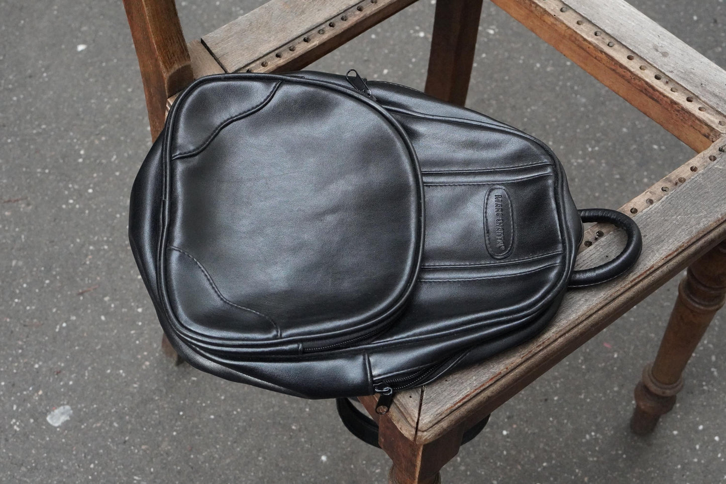 Vintage Leather-Look Mini Backpack: Chic Women's Daypack