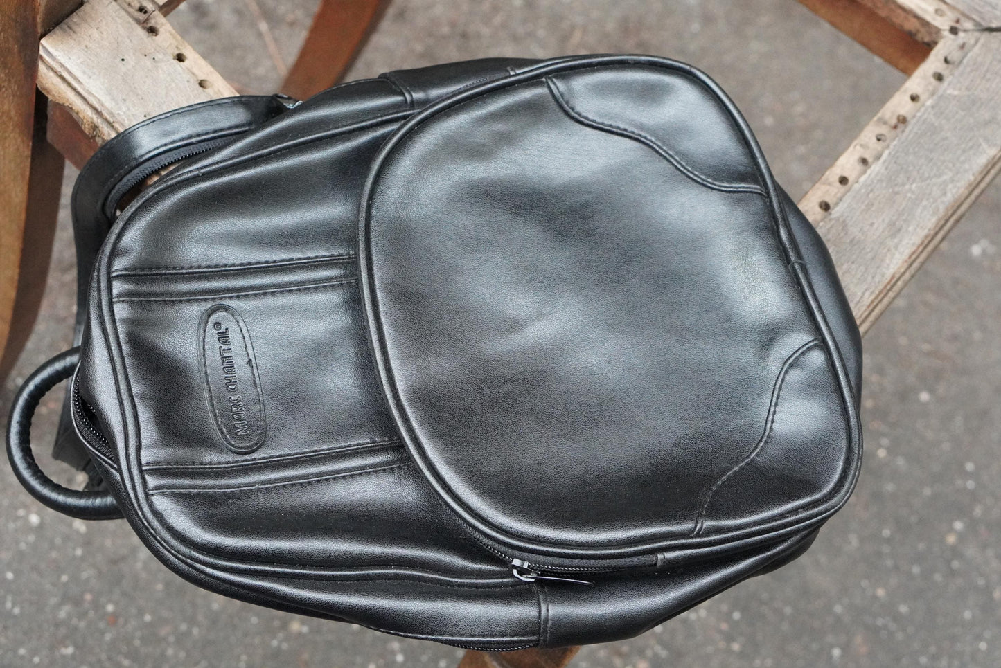 Vintage Leather-Look Mini Backpack: Chic Women's Daypack